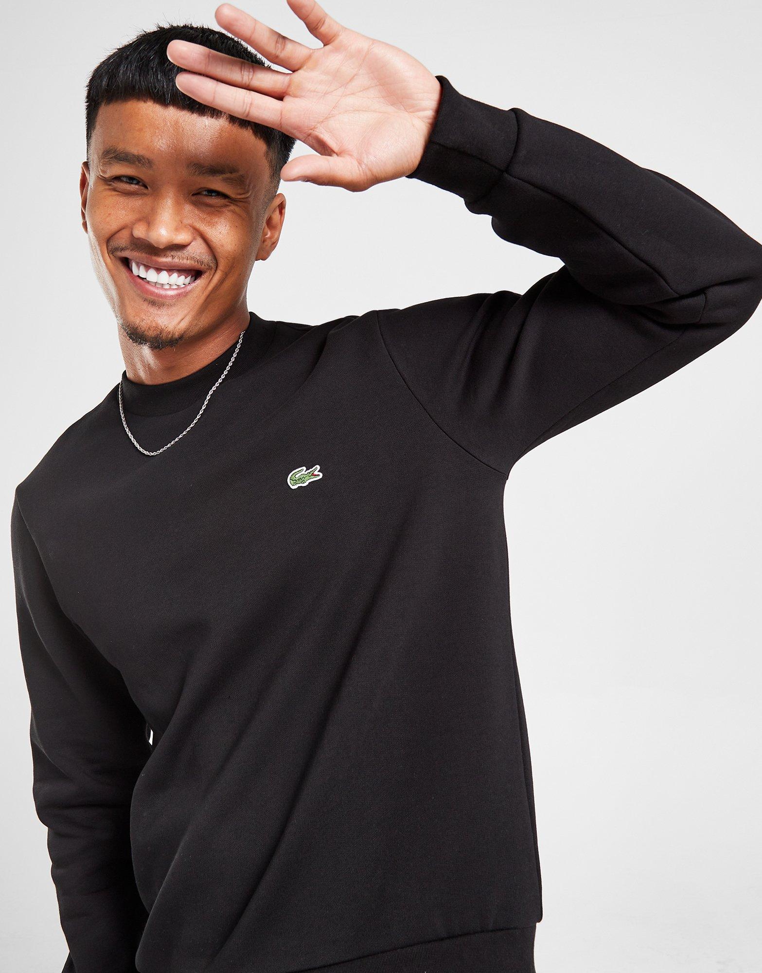 Mens black 2025 lacoste sweatshirt