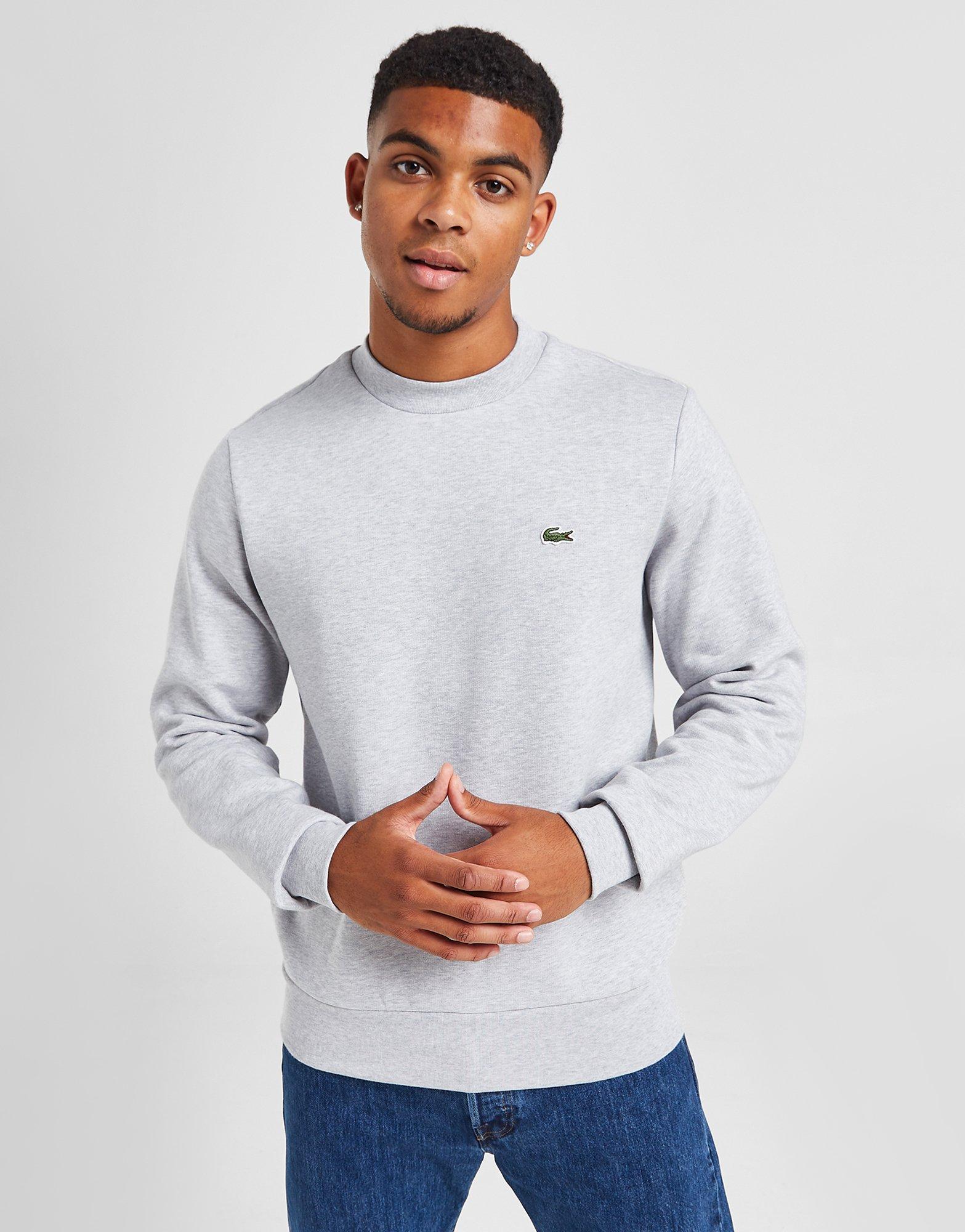 Lacoste crew on sale neck sweatshirt grey