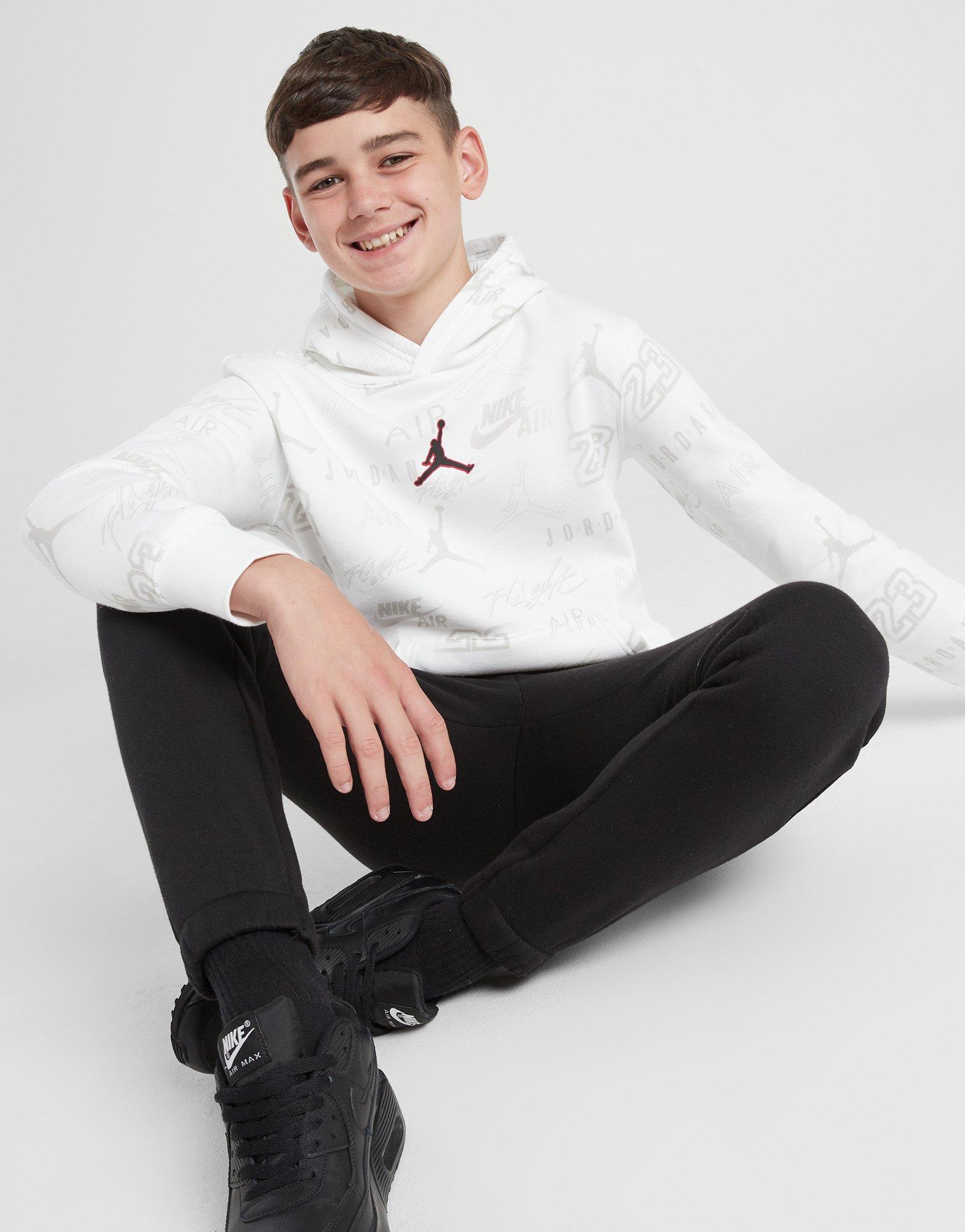 White Jordan Fade All Over Print Overhead Hoodie Junior | JD Sports UK