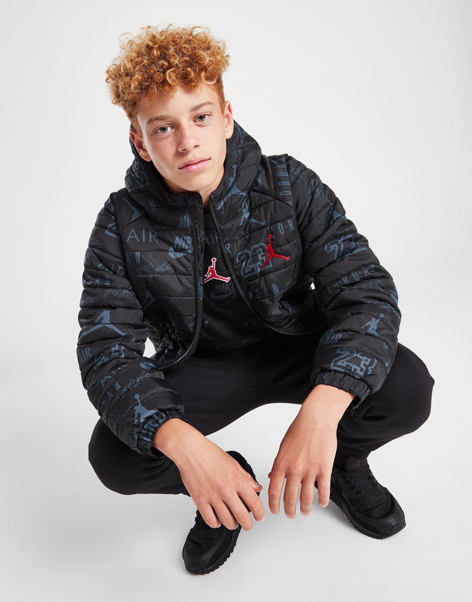 Black Jordan Fade All Over Print Jacket Junior