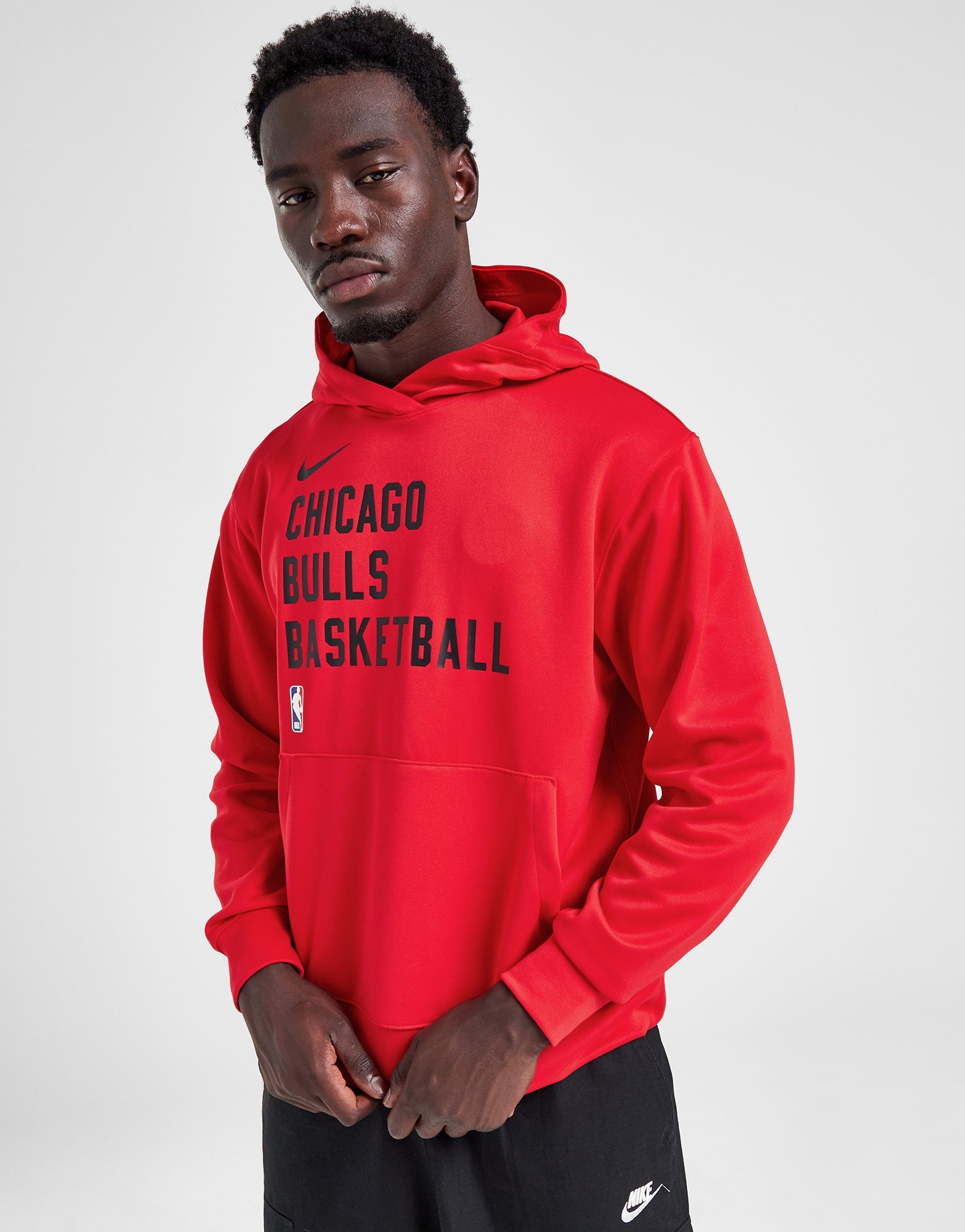 UNK Boys Black Fleece Interior Zip NBA Chicago Bulls Hoodie Sweatshirt L  14-16