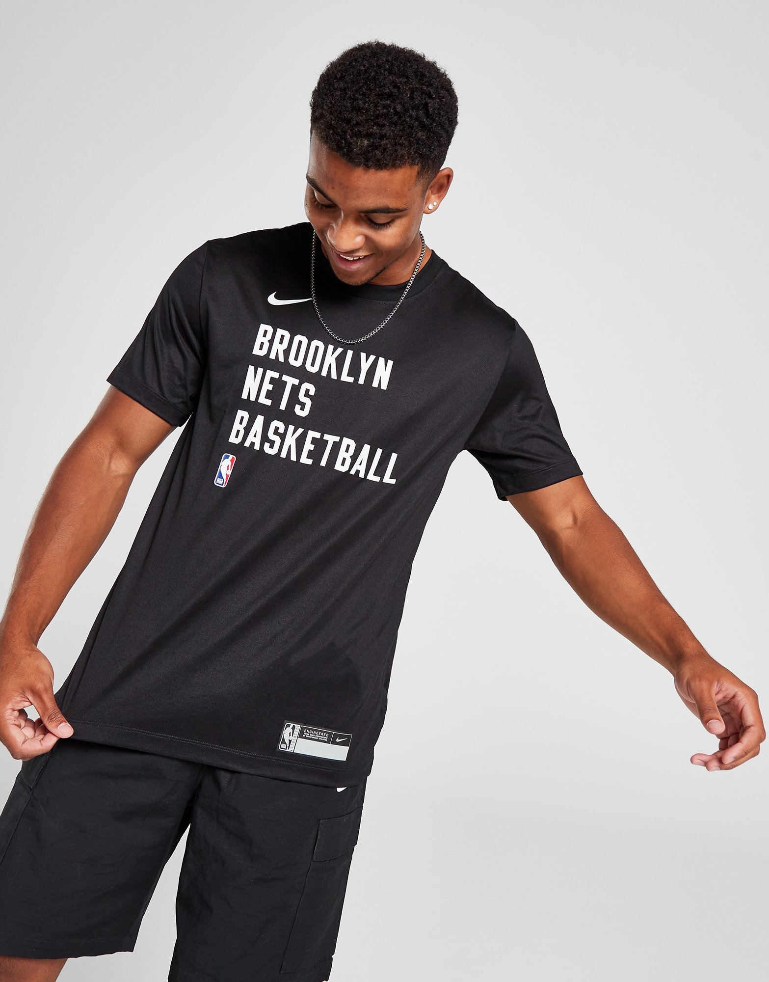 Black Nike NBA Brooklyn Nets Print T-Shirt - JD Sports