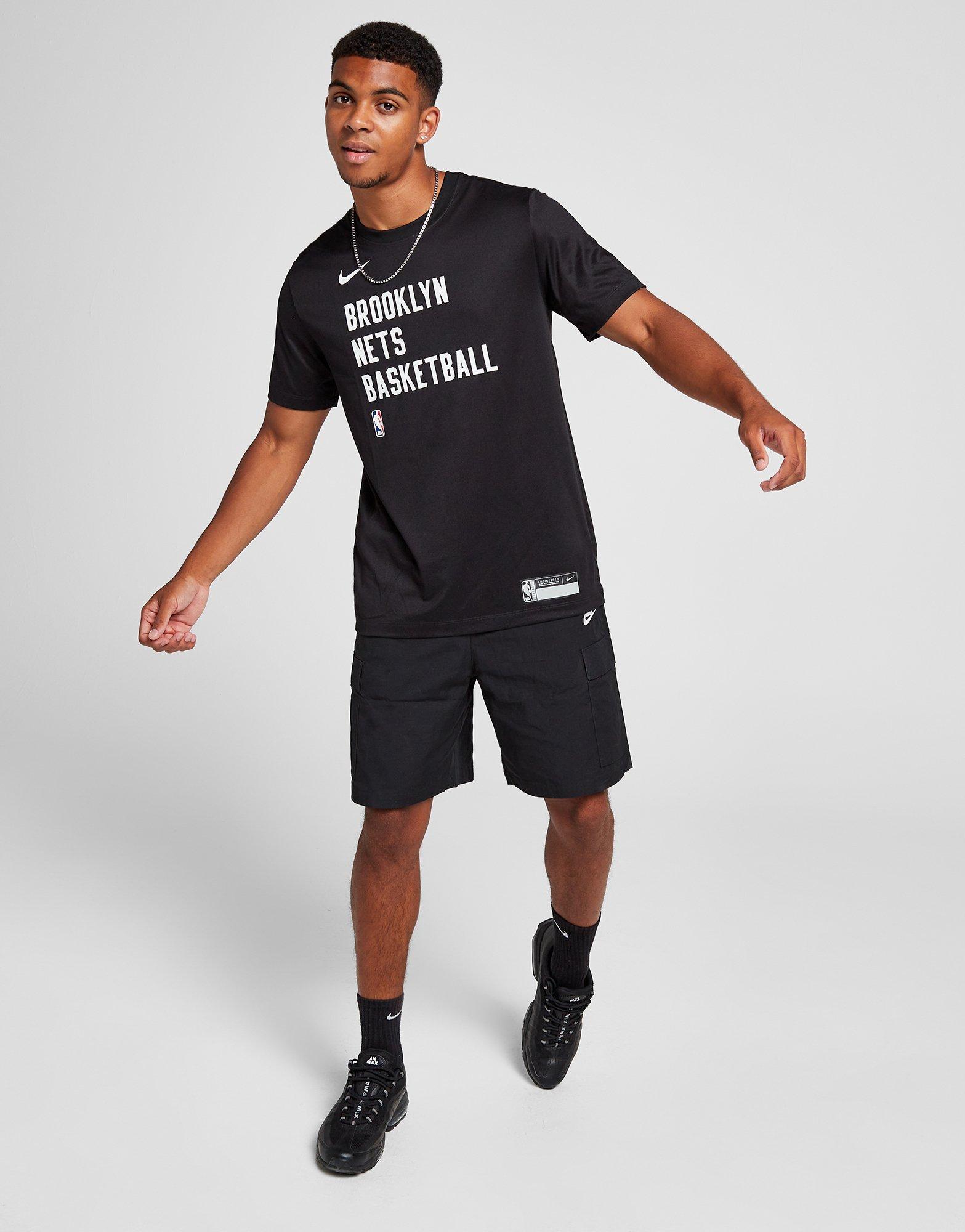 Black Nike NBA Brooklyn Nets Print T-Shirt