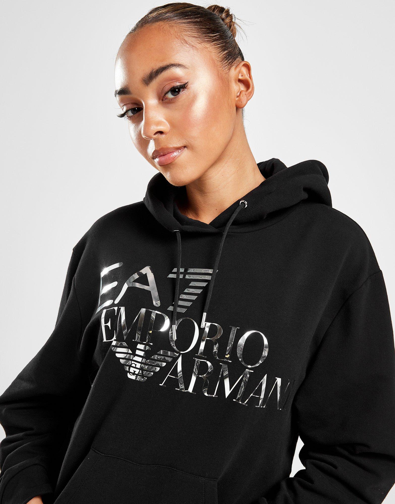 Black Emporio Armani EA7 Shine Logo Hoodie JD Sports Global