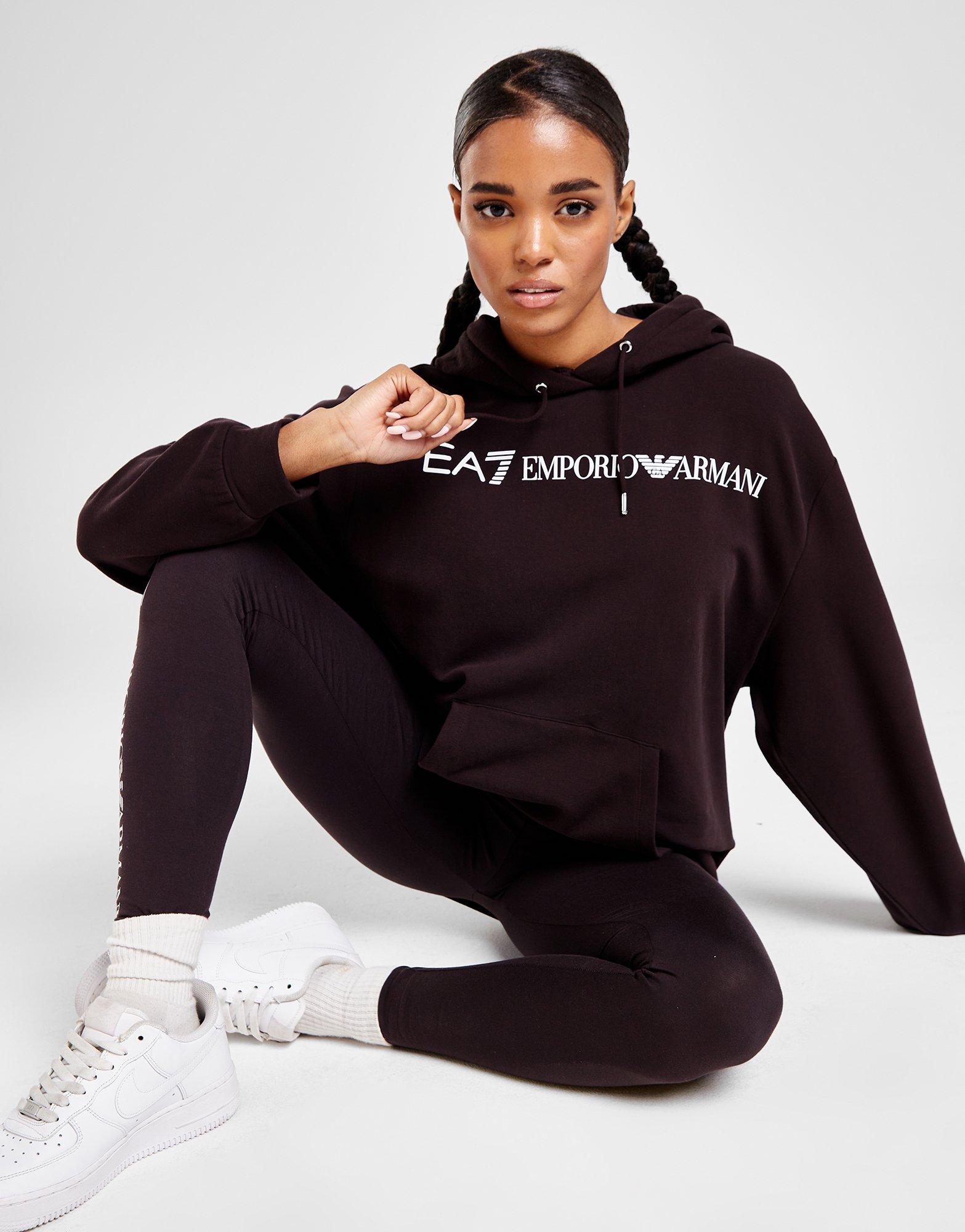 Brown Emporio Armani EA7 Overhead Hoodie/Leggings Tracksuit - JD