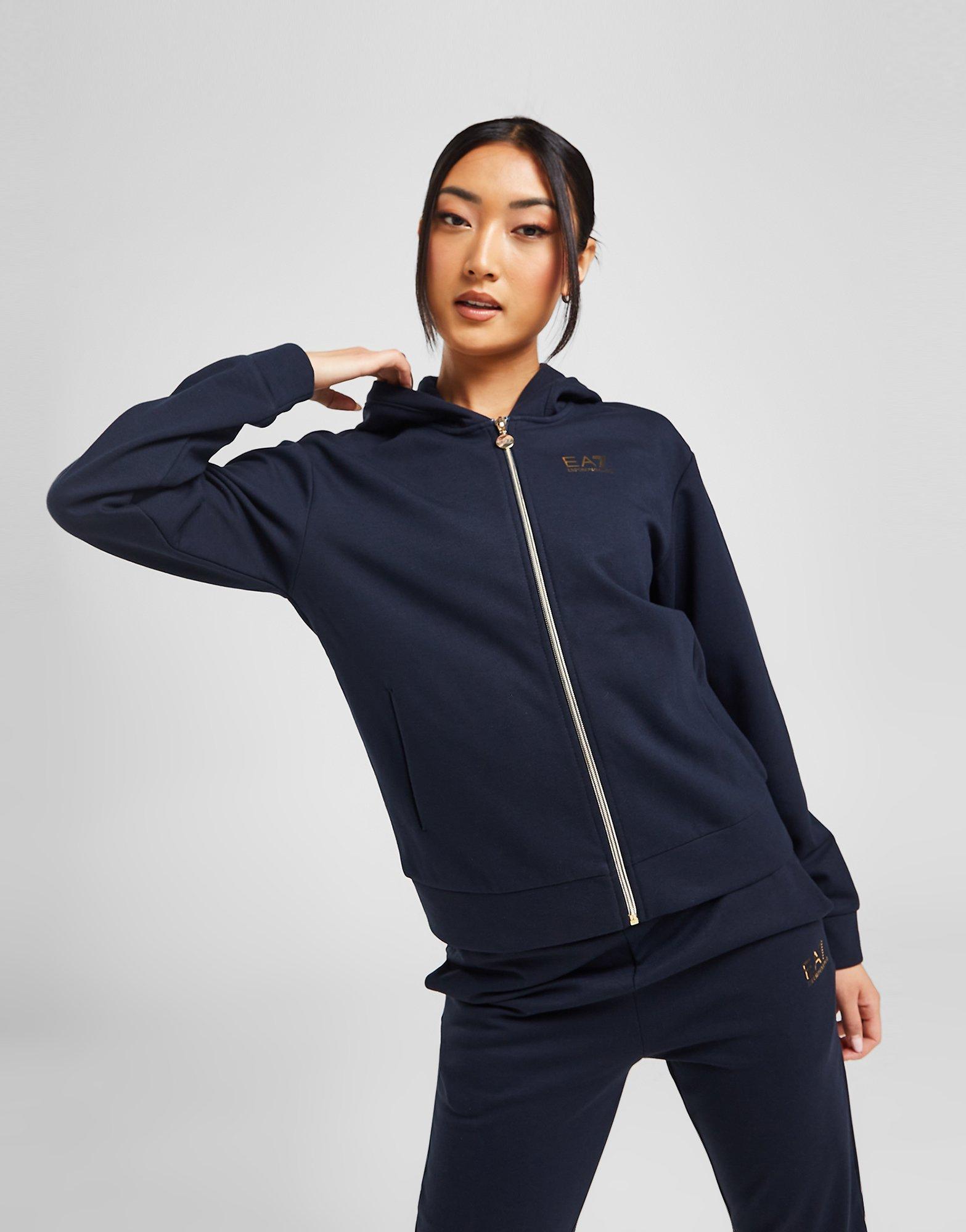 Blue Emporio Armani EA7 Core Full Zip Hooded Tracksuit | JD Sports UK