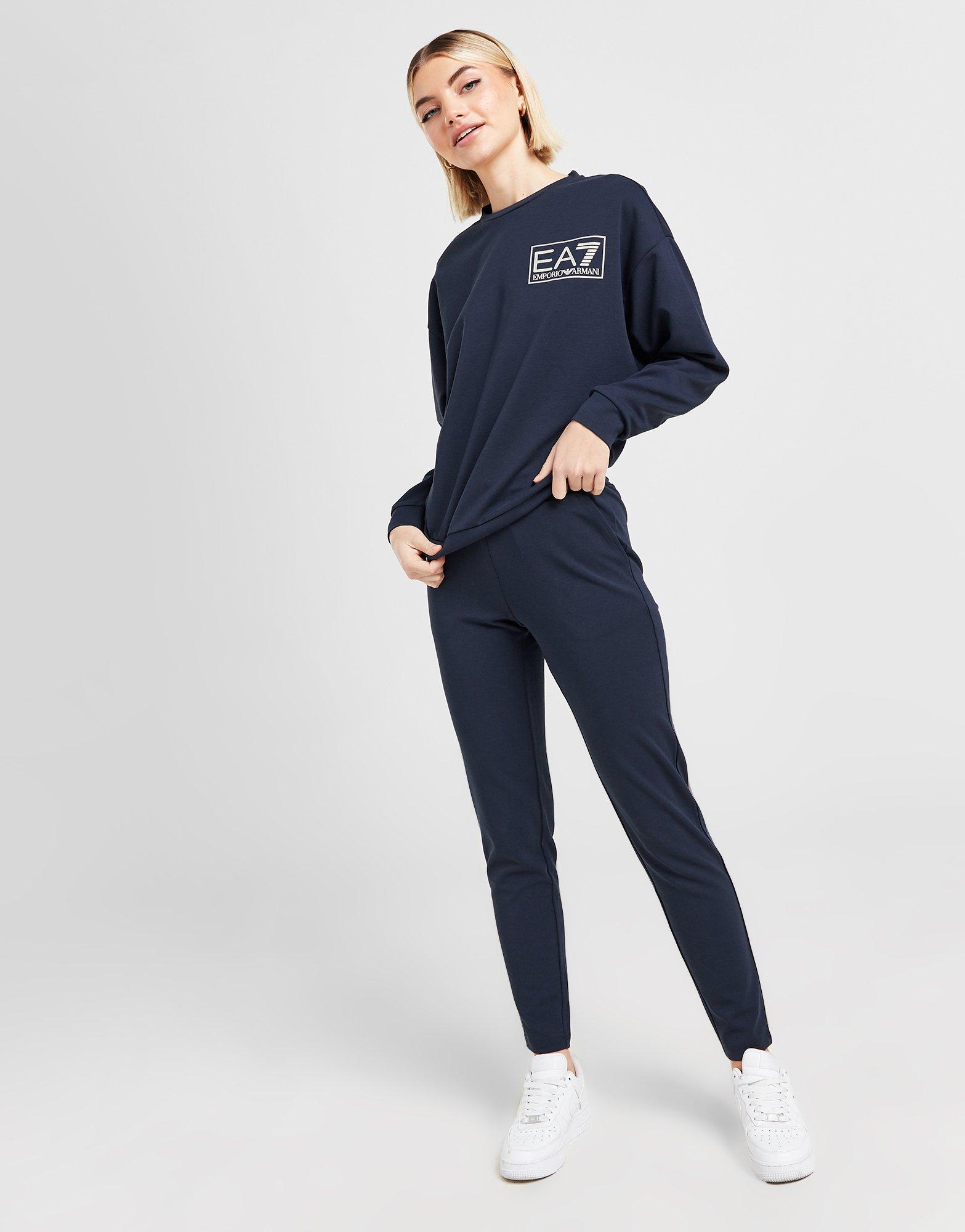EA7 Emporio Armani Set Felpa Girocollo/Leggings Box Logo Sparkle