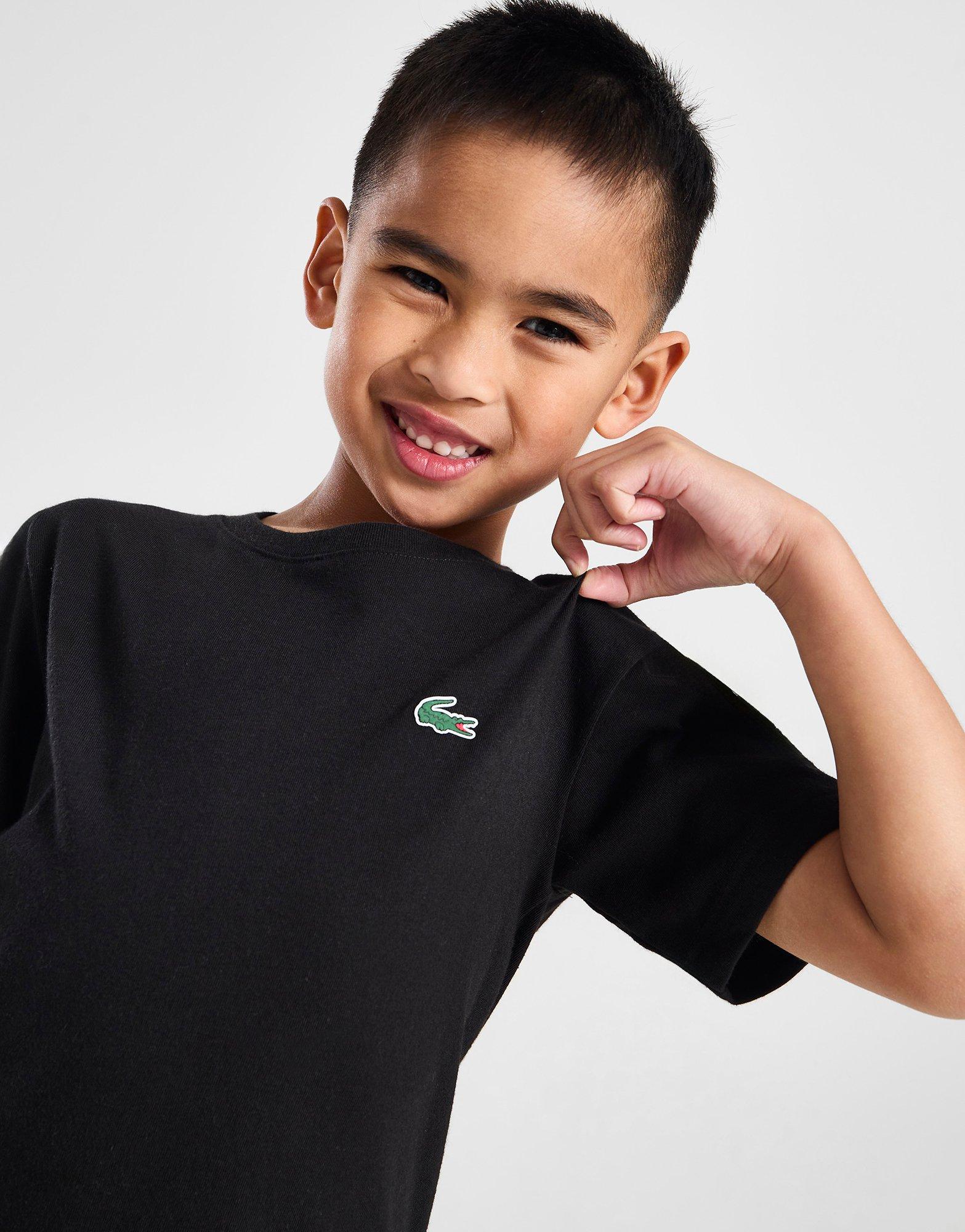 Lacoste Maglia con Logo Piccolo da Bambino in Nero JD Sports