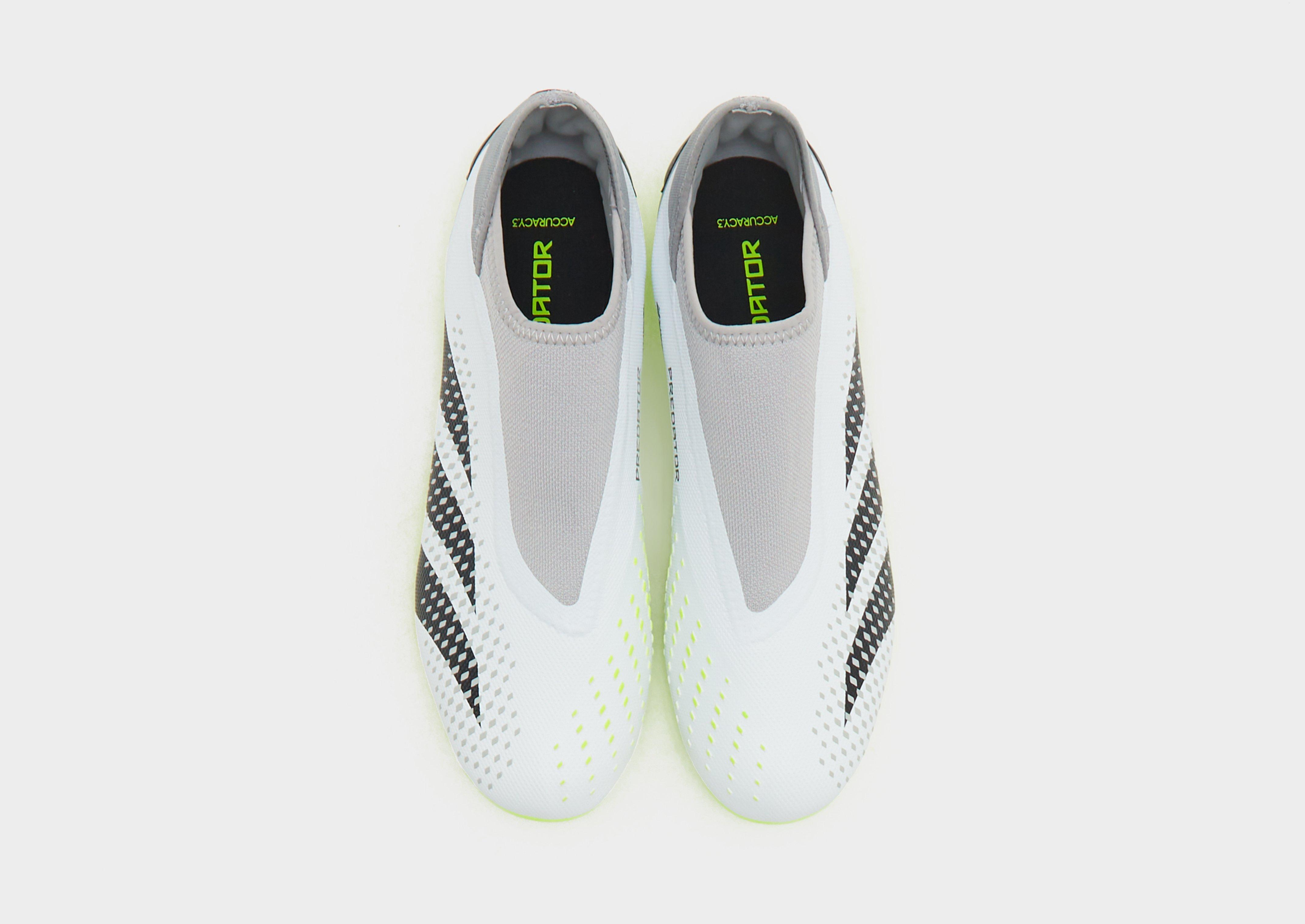 Adidas Predator Accuracy.3 Laceless FG - White/Black/Lemon - Size 11