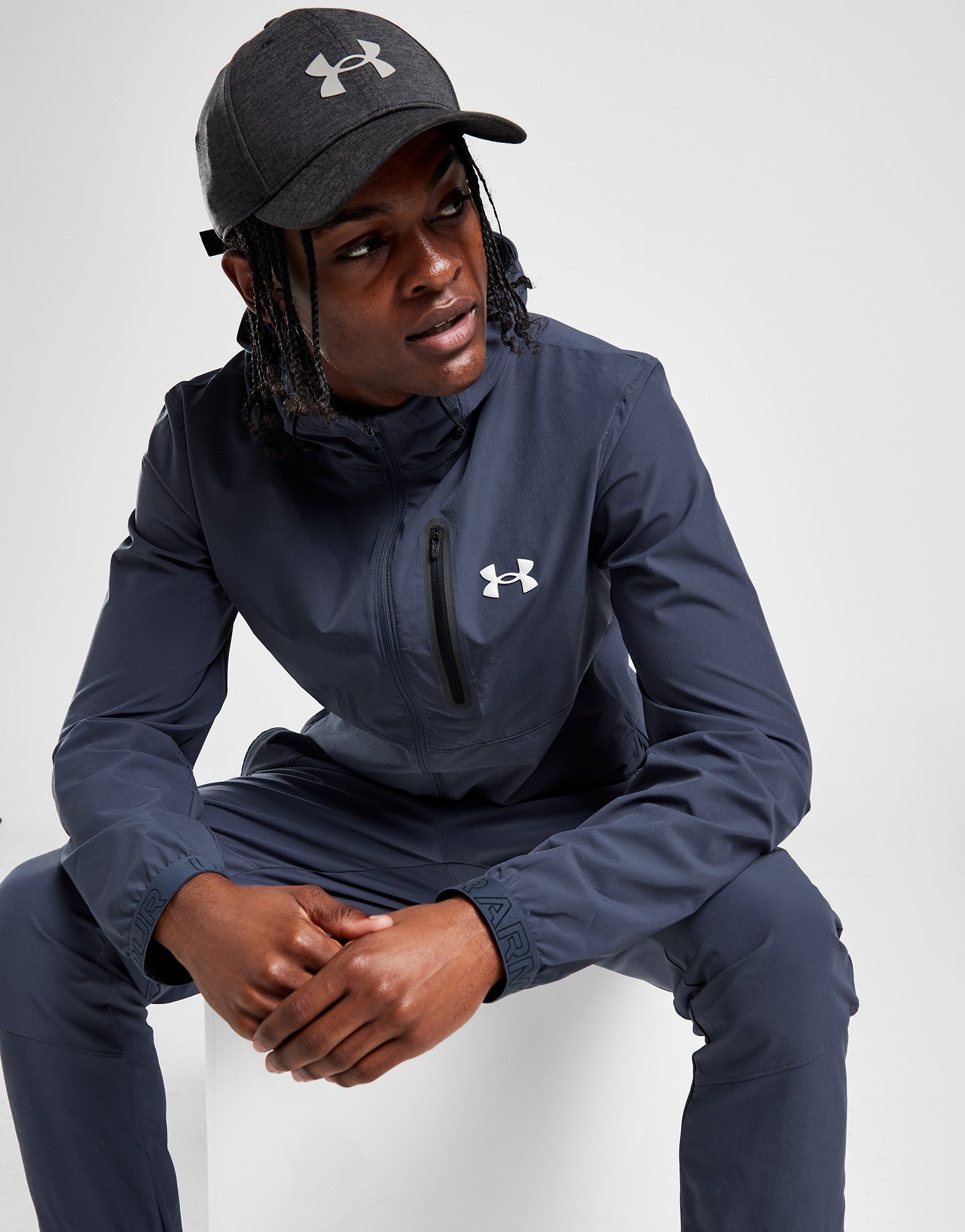 Blue Under Armour Vanish Woven Full Zip Hoodie | JD Sports UK