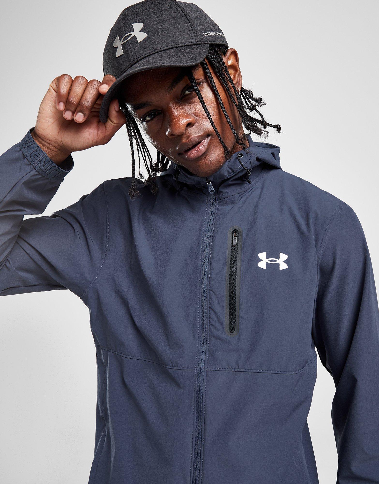  Under Armour Full Zip Woven Hoodie, Mineral Blue (470