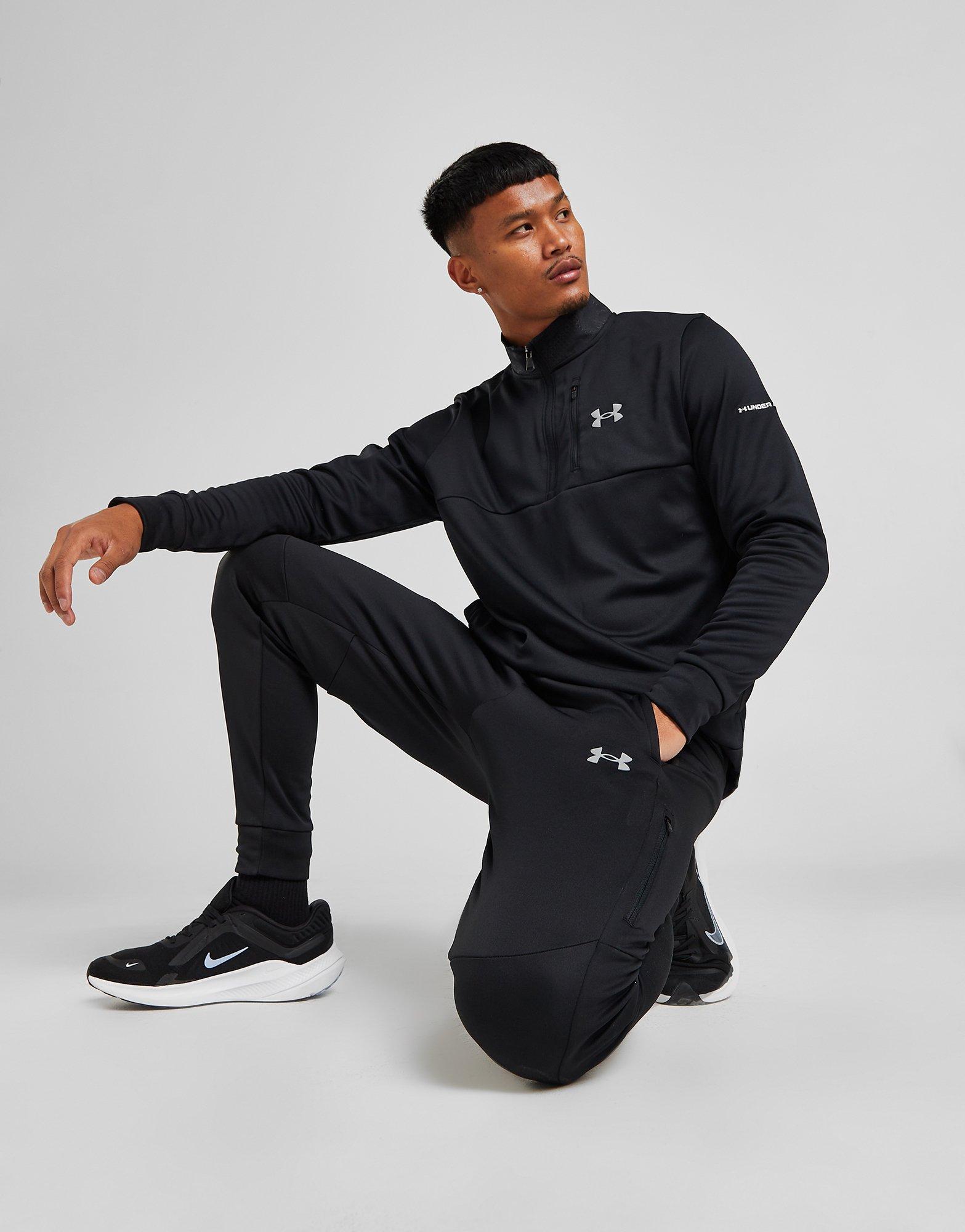 Mens black under armour hot sale tracksuit