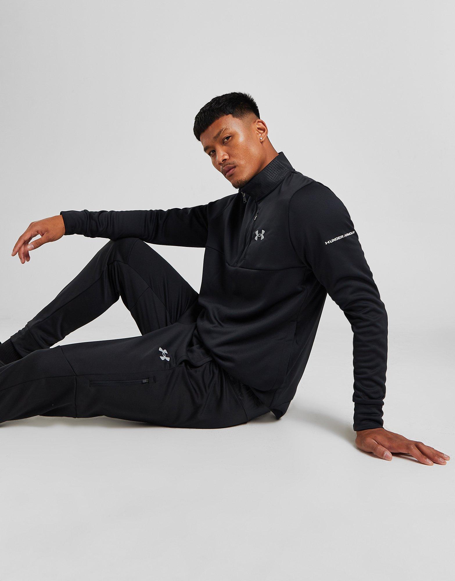 Black Under Armour UA Armour Fleece Grid 1/4 Zip Top