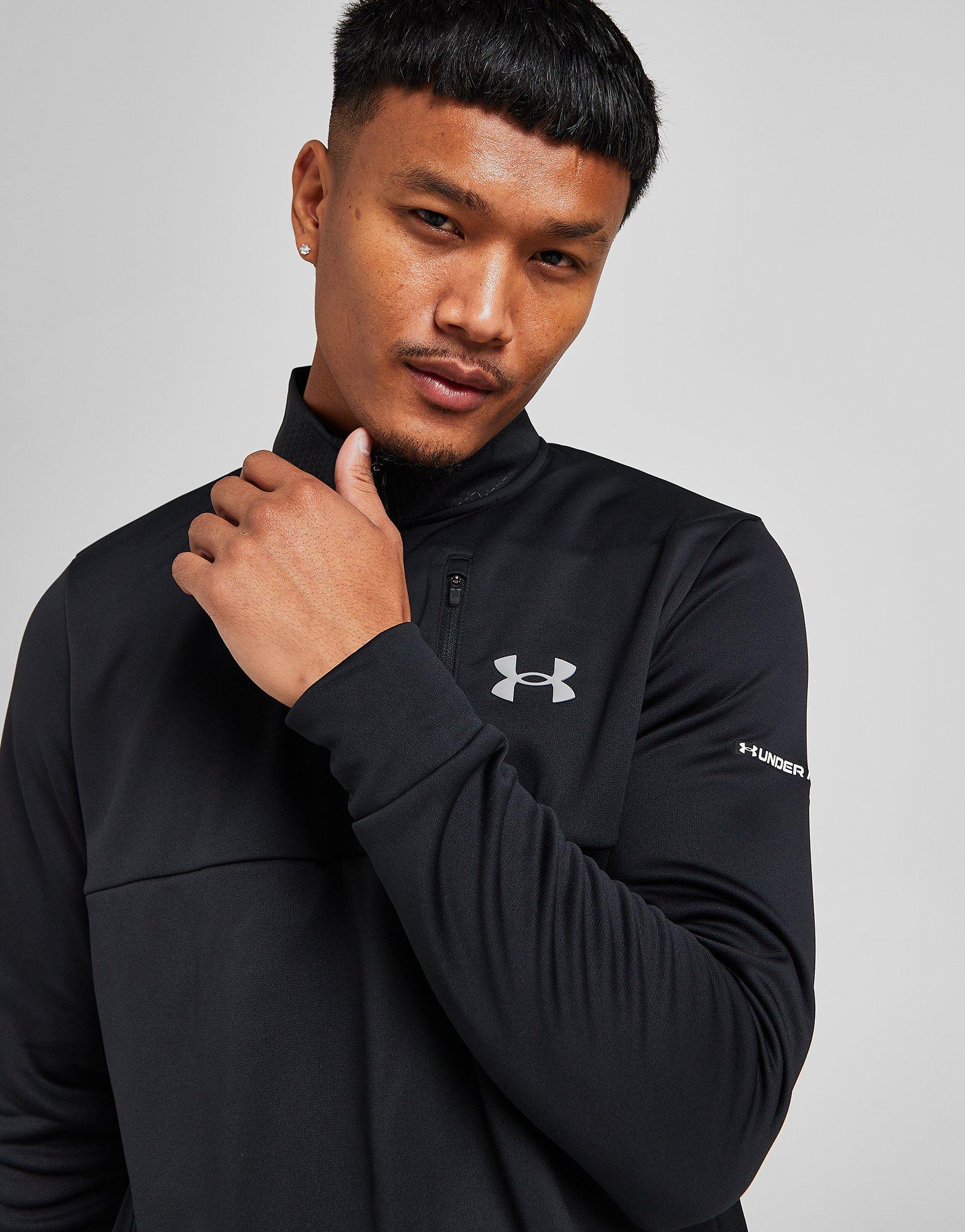 Black Under Armour UA Armour Fleece Grid 1/4 Zip Top - JD Sports Global