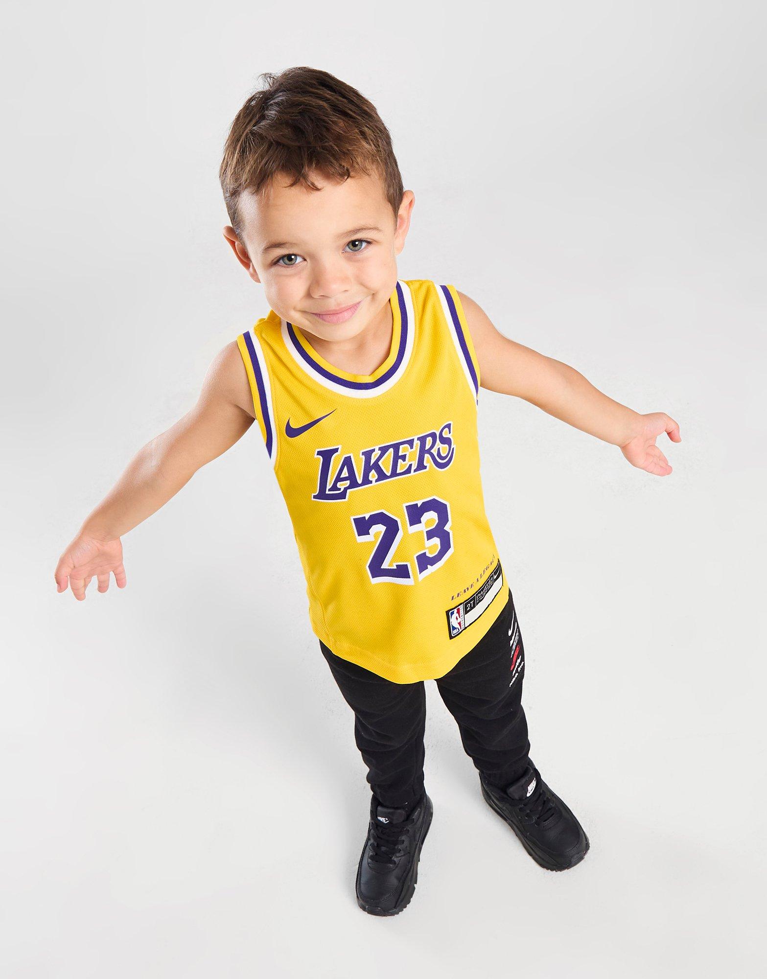 Nike NBA LA Lakers James #23 Vest/Shorts Set Children in Giallo