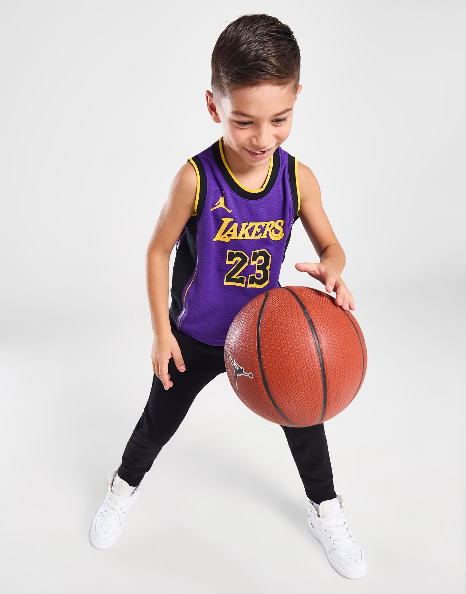 Purple Jordan NBA LA Lakers James #23 Statement Jersey Children - JD ...