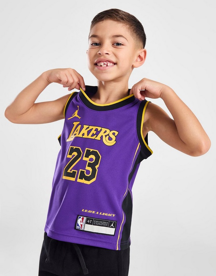 Purple Jordan NBA LA Lakers James #23 Statement Jersey Children | JD ...