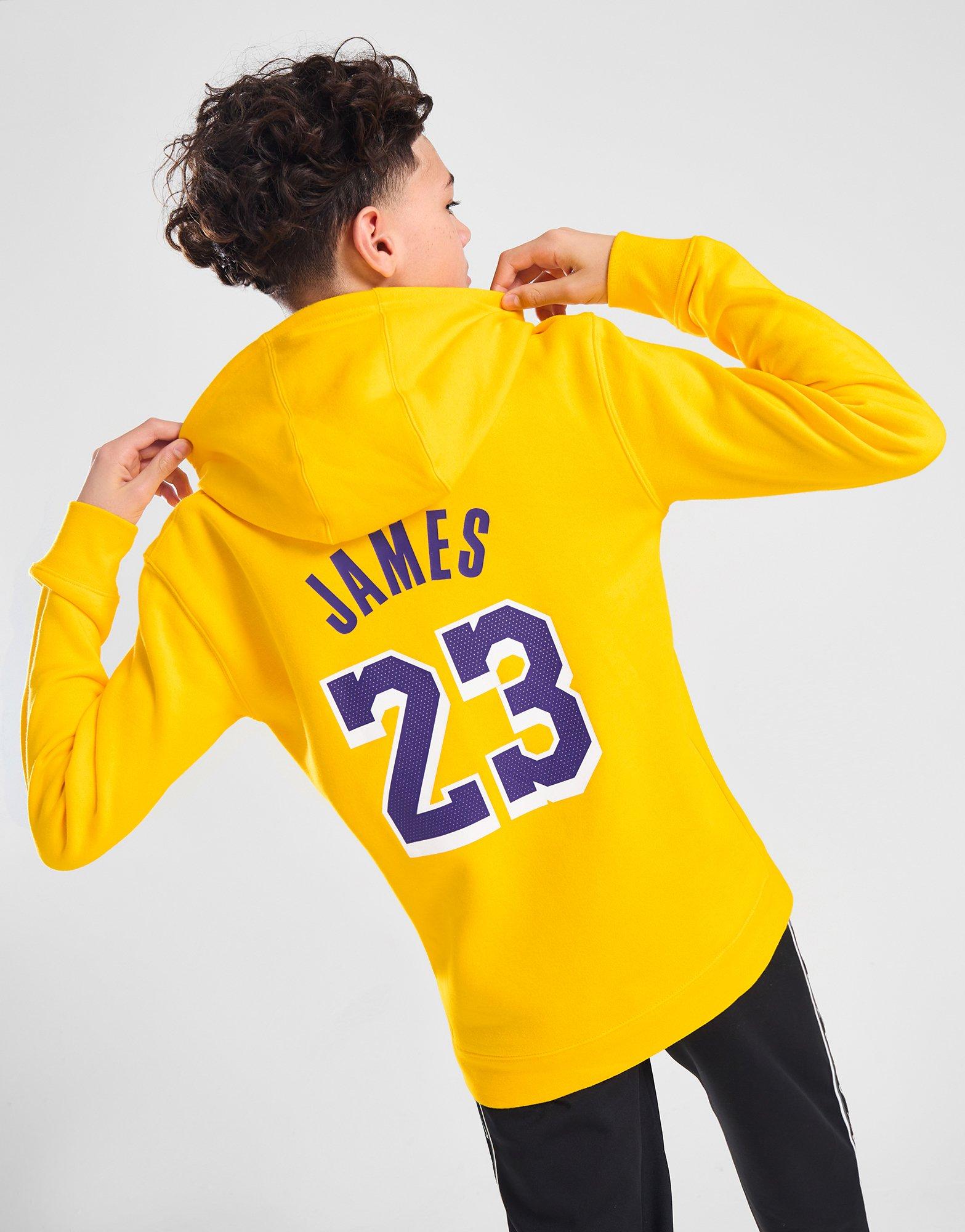 Nike Felpa con Cappuccio NBA LA Lakers James #23 Icons da Ragazzo in Giallo