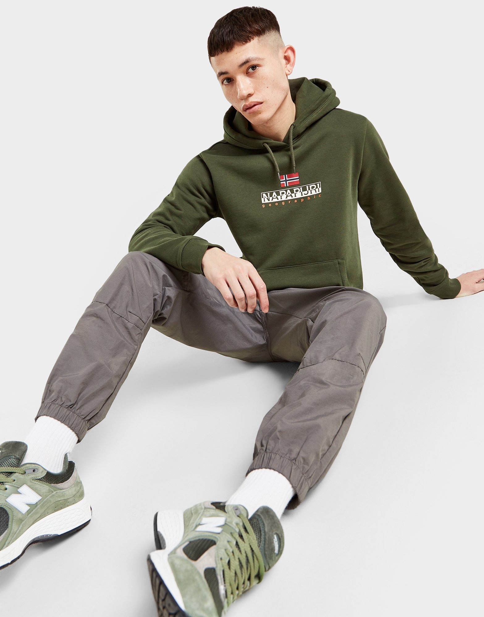 Grøn Napapijri Bory Logo Hoodie JD Sports Danmark