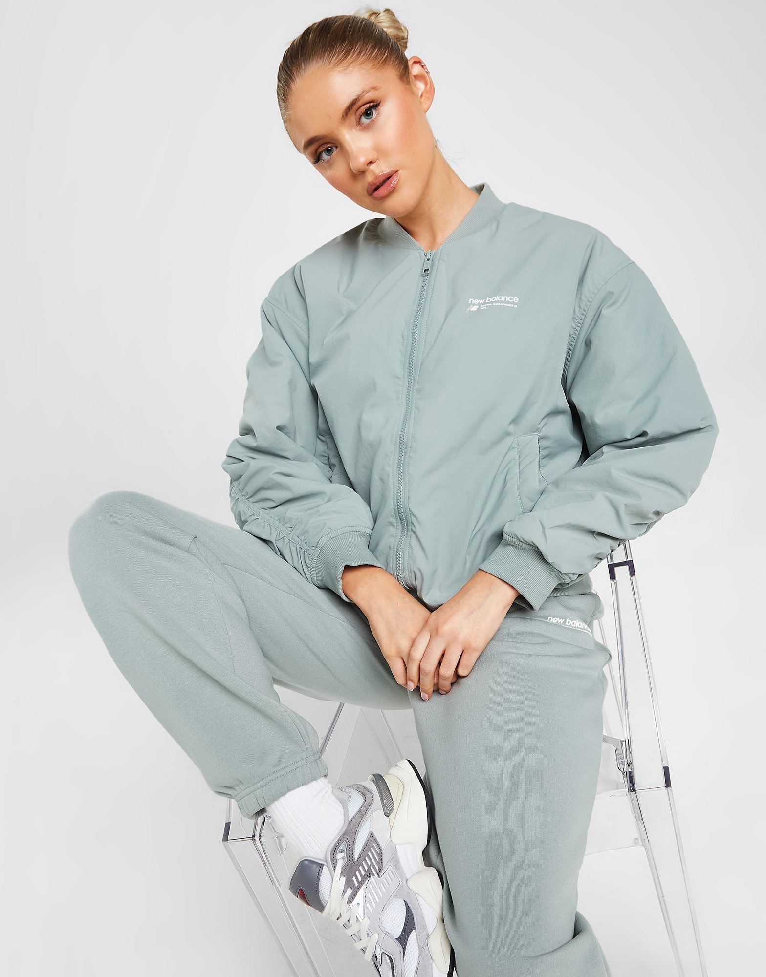 Grey New Balance Small Logo Bomber Jacket JD Sports Malaysia