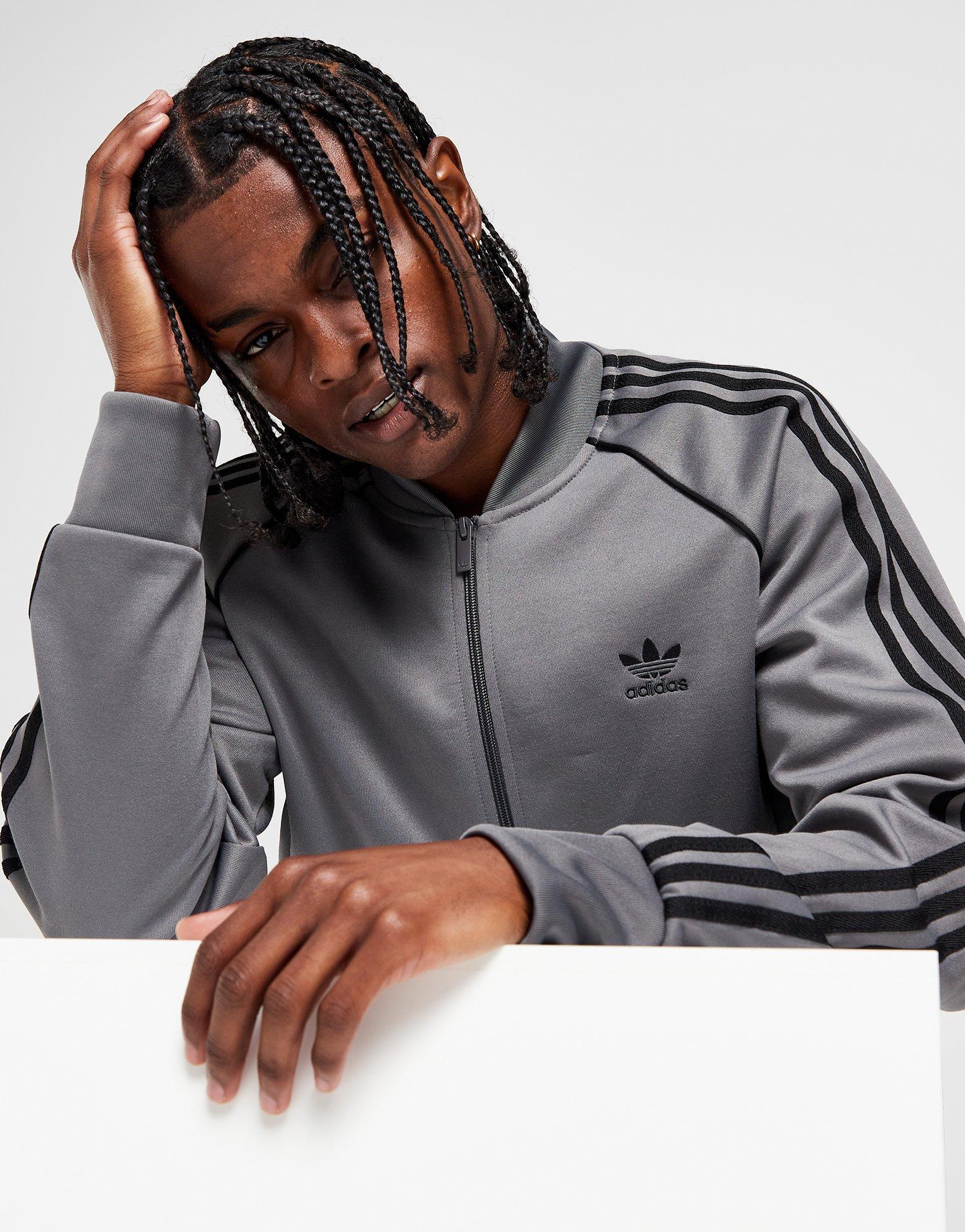 Grey adidas hot sale track top