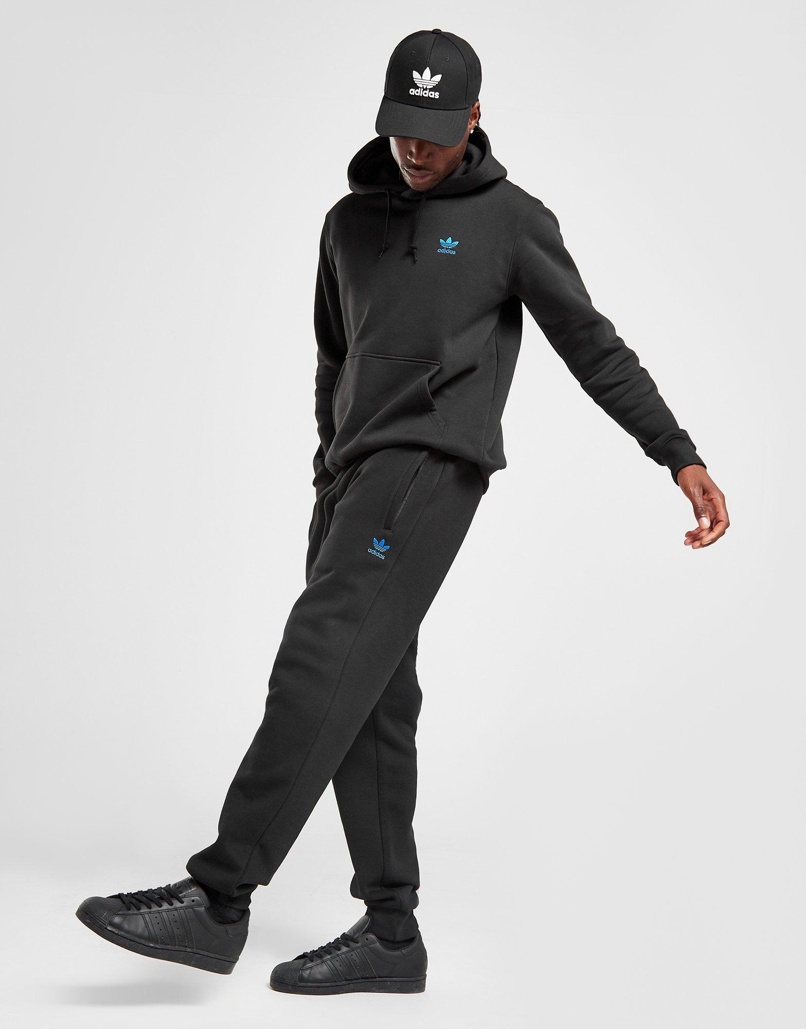 Black adidas Originals Adicolor Fleece Global JD Sports Essentials Trefoil - Joggers