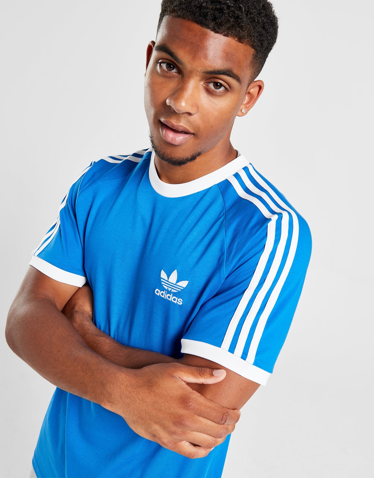 Blue adidas Originals 3-Stripes California T-Shirt | JD Sports UK