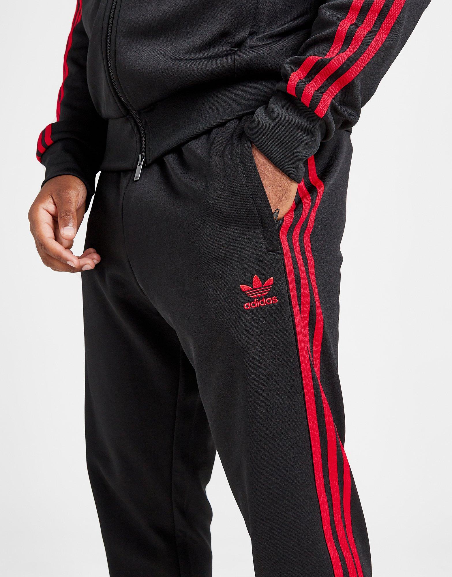 Adidas black and red track pants online