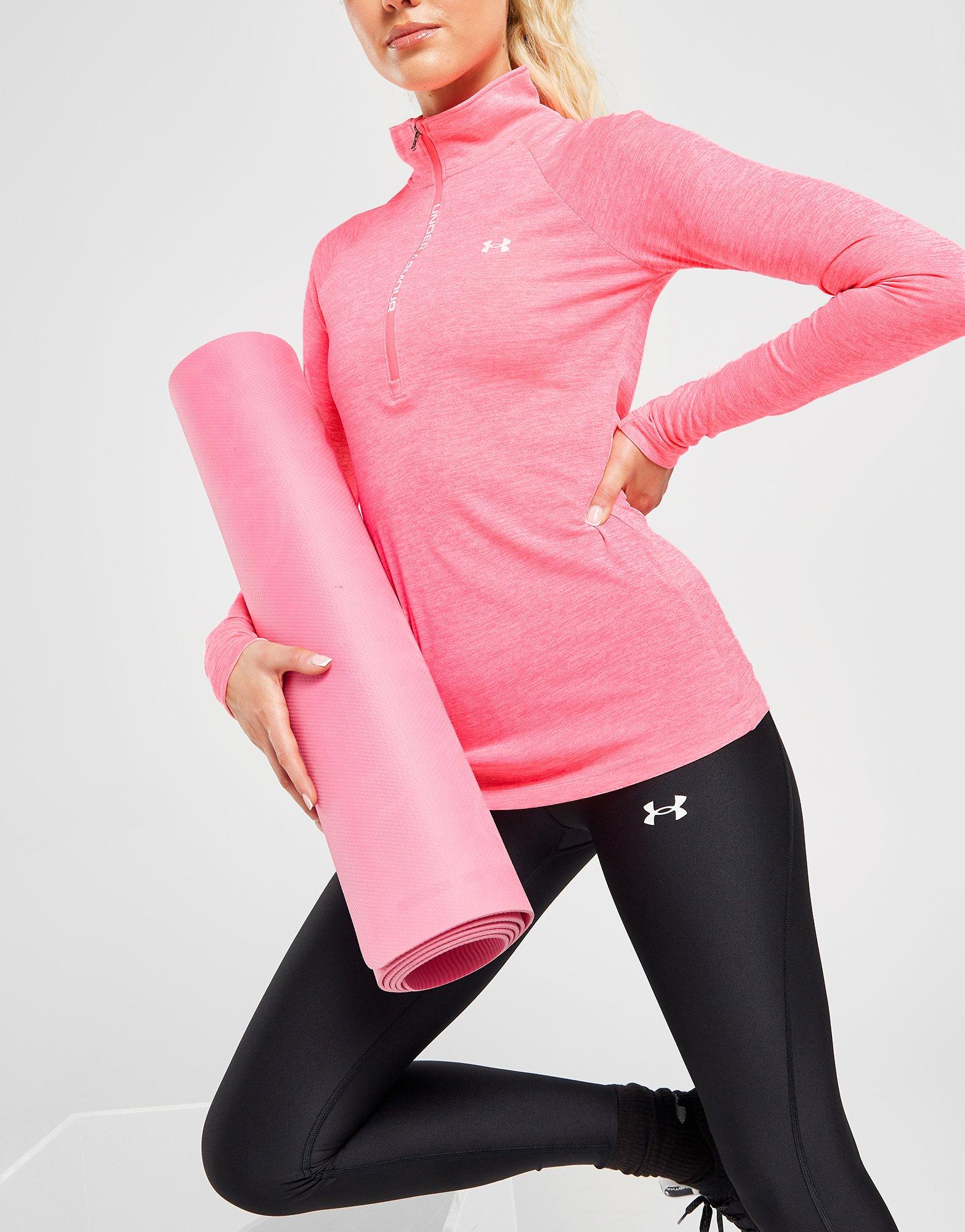 Under Armour TECH ZIP TWIST - Long sleeved top - cerise / pink lemonade /  metallic silver/berry 