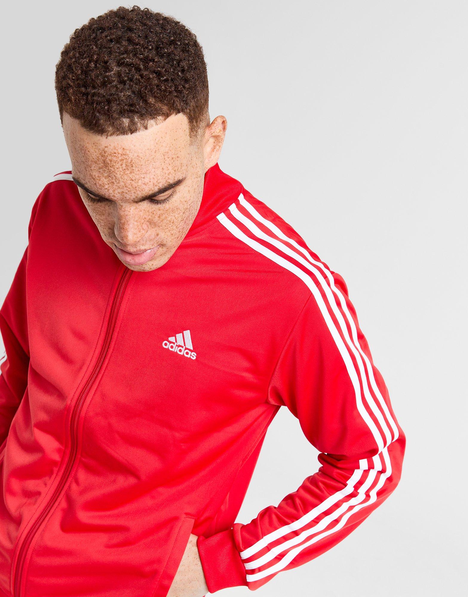 Red adidas Badge of Sport 3-Stripes Tracksuit