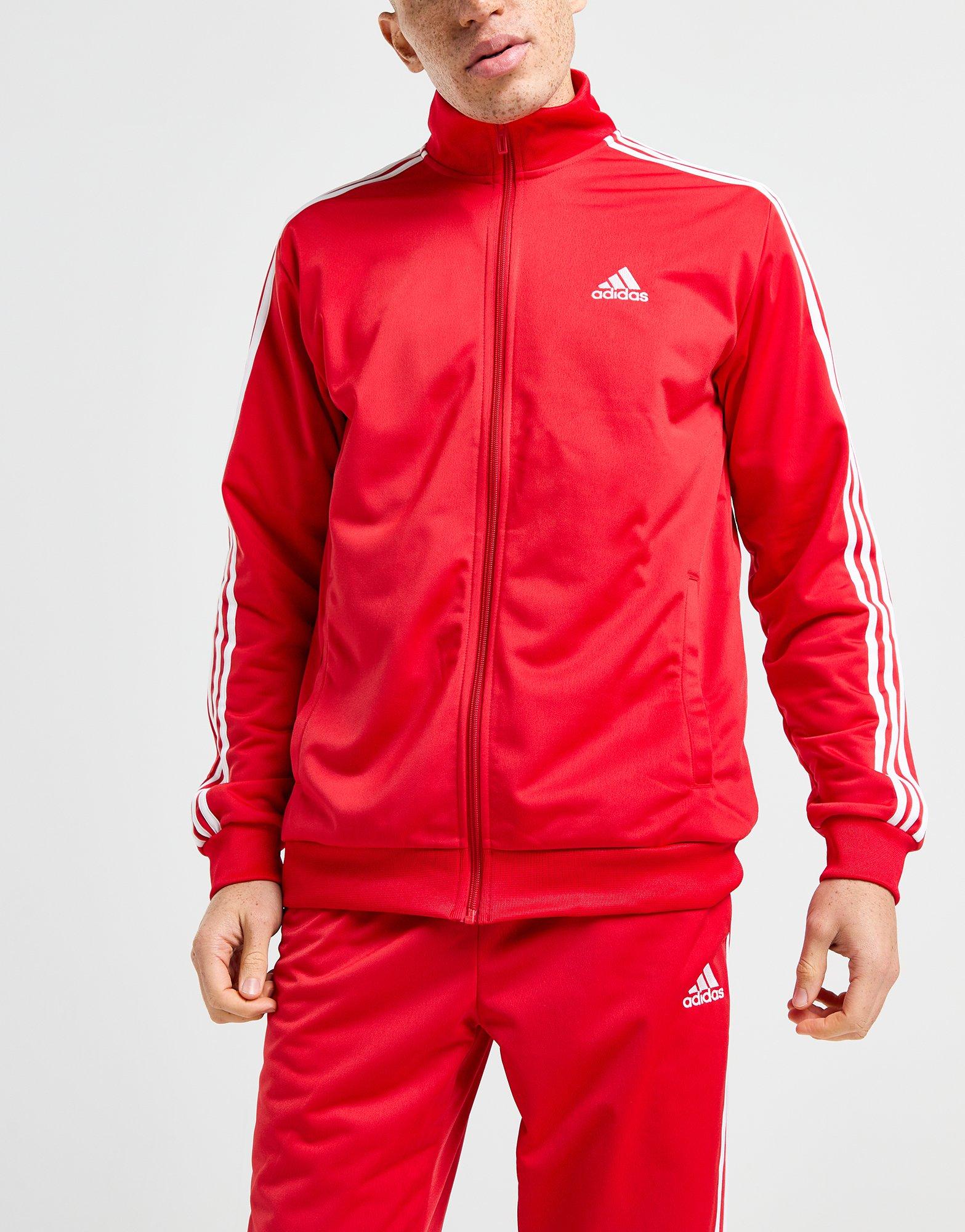 Red adidas Badge of Sport 3-Stripes Tracksuit