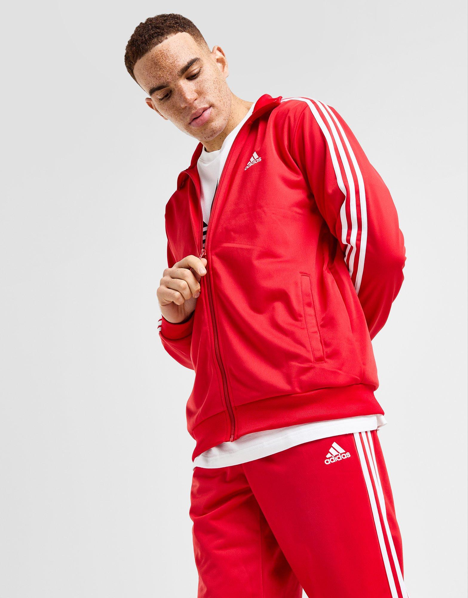 Mens red hot sale adidas tracksuit