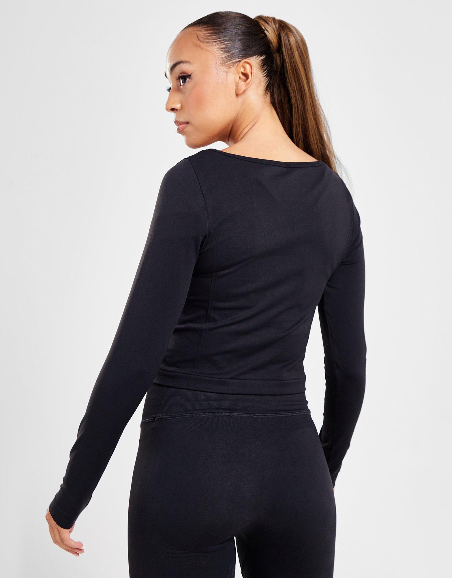 Black Basic Long Sleeve Gym Top