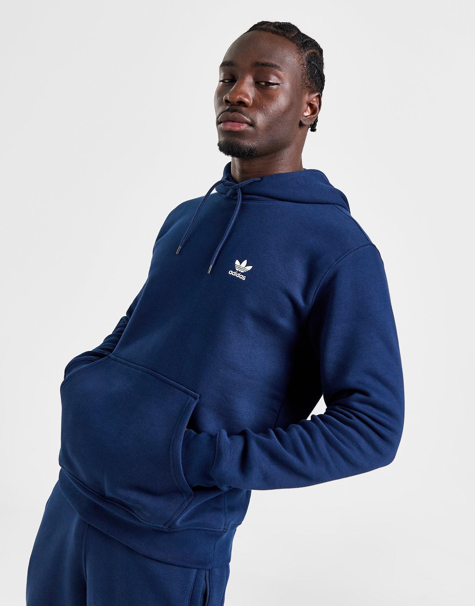 Blue adidas Originals Trefoil Essential Fleece Hoodie JD Sports