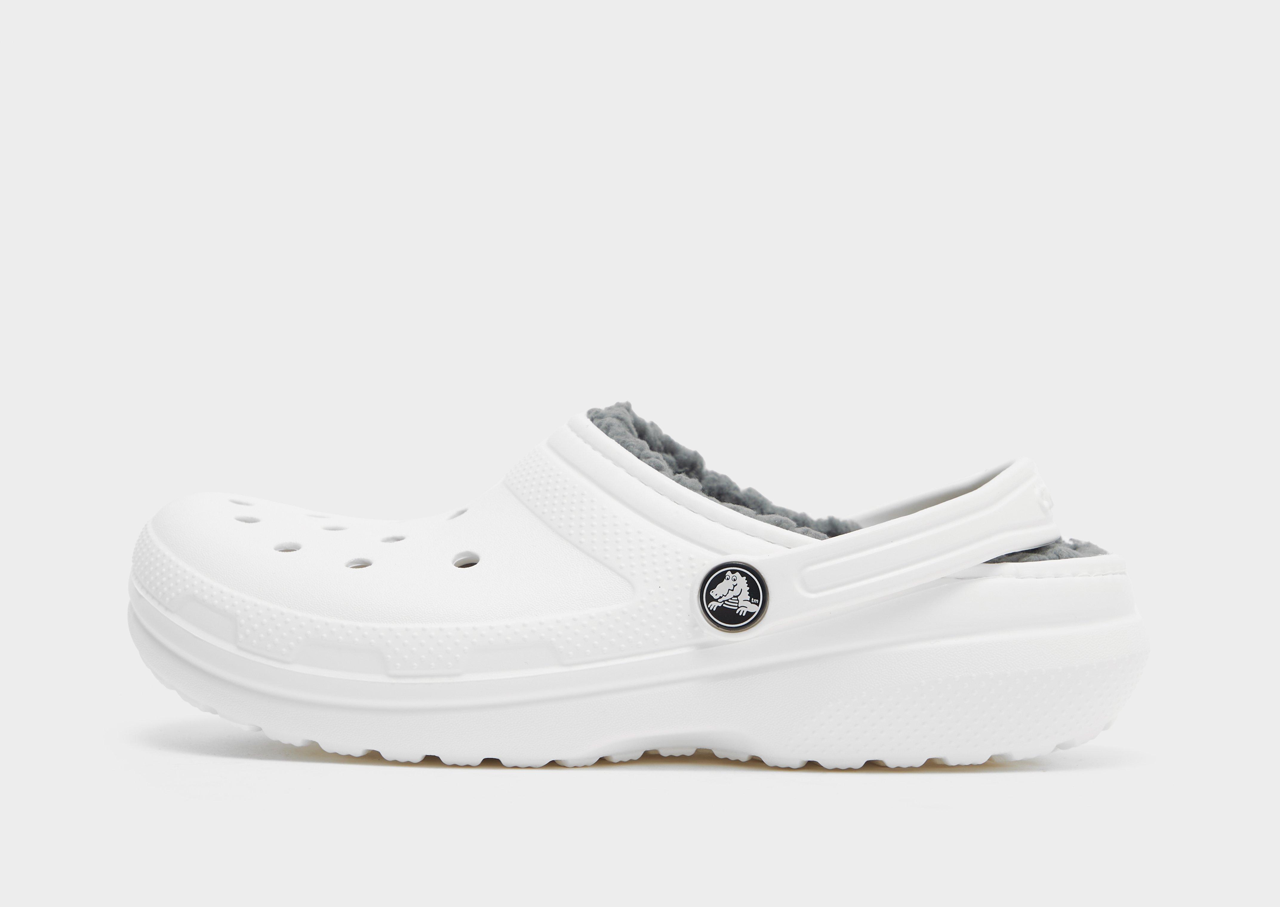 Crocs store lined white