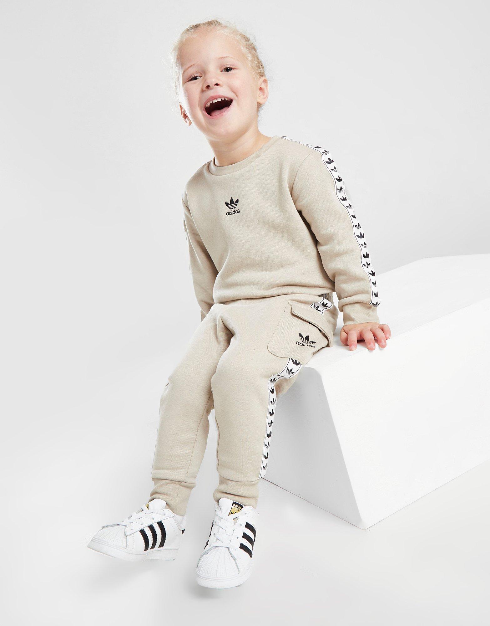 Brown adidas Originals Tape Cargo Tracksuit Infant | JD Sports UK