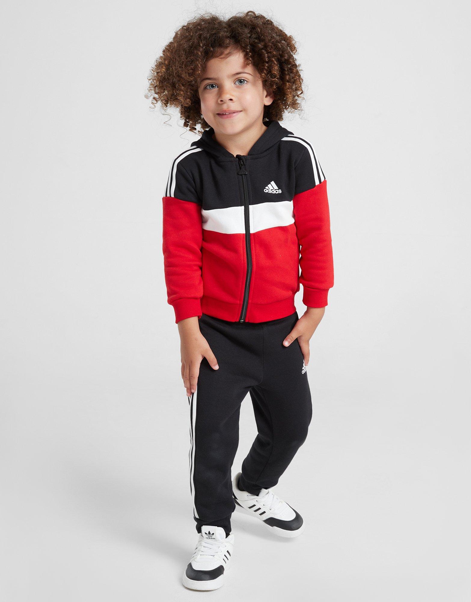 adidas Tiberio 3-Streifen Colorblock Kids Trainingsanzug Schwarz - JD  Sports Deutschland | Sweatshirts