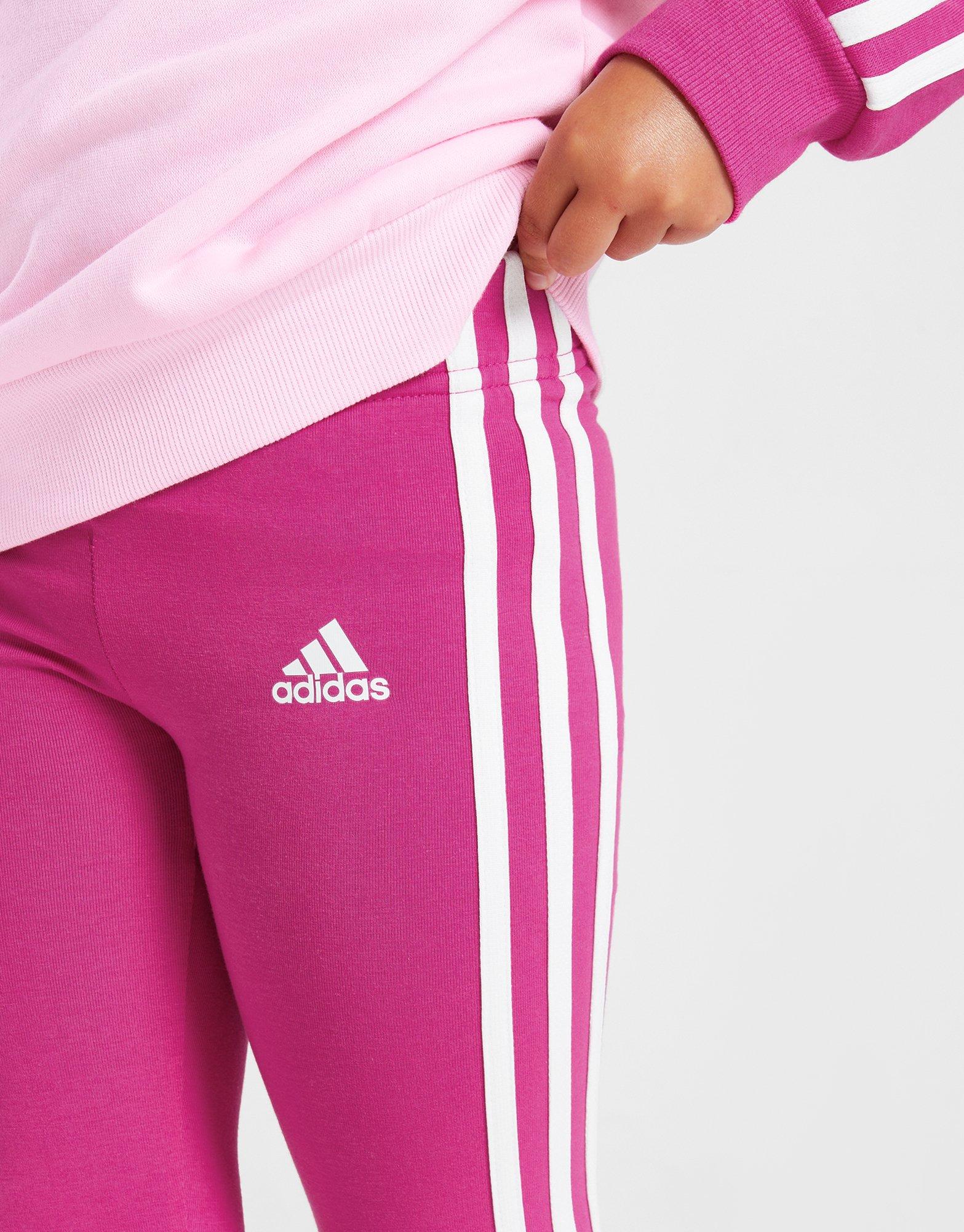 Adidas Ess Lineage Leggings Girls Leisure Sports Pants Children Pink  116-164