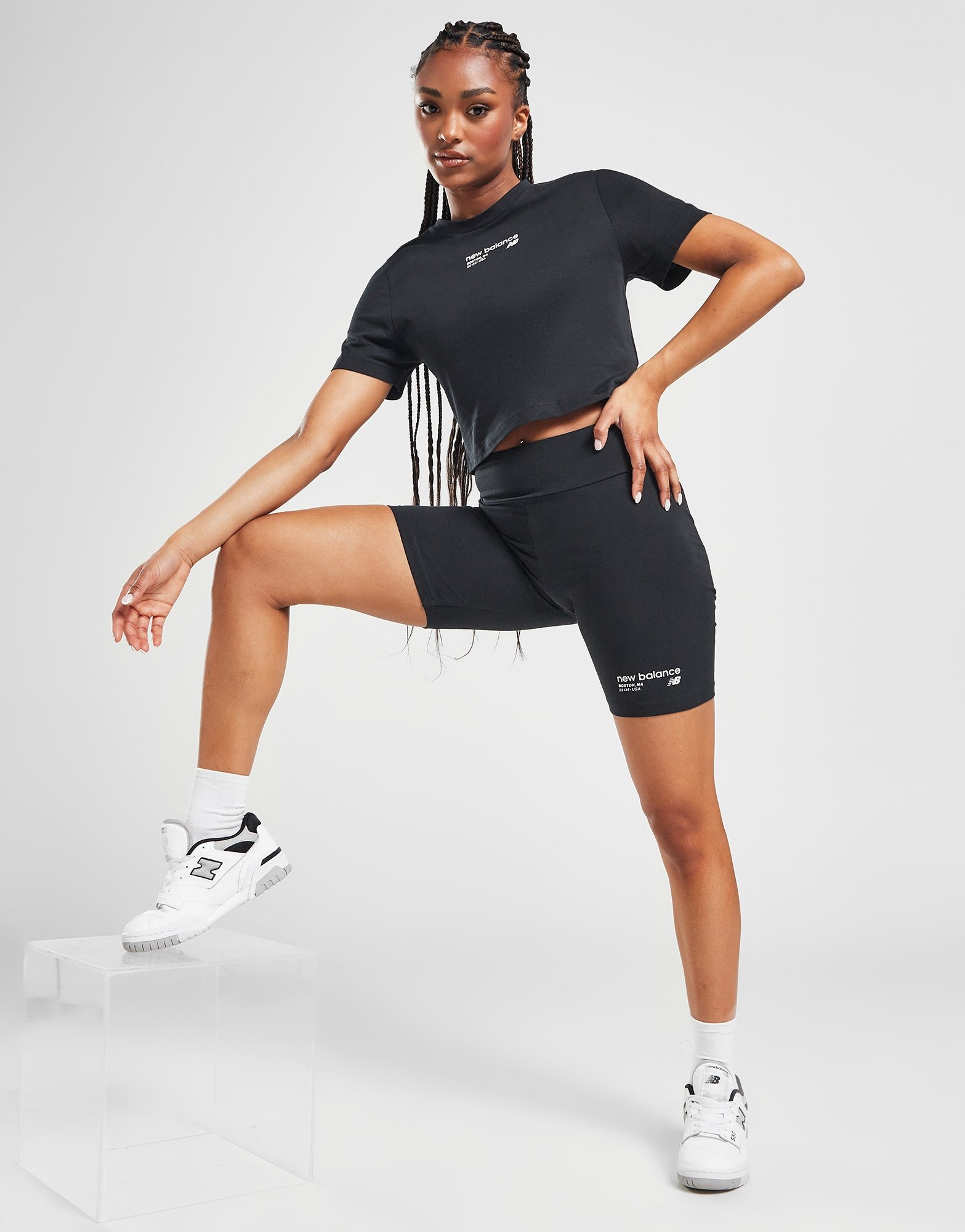 Black New Balance Logo Cycle Shorts - JD Sports