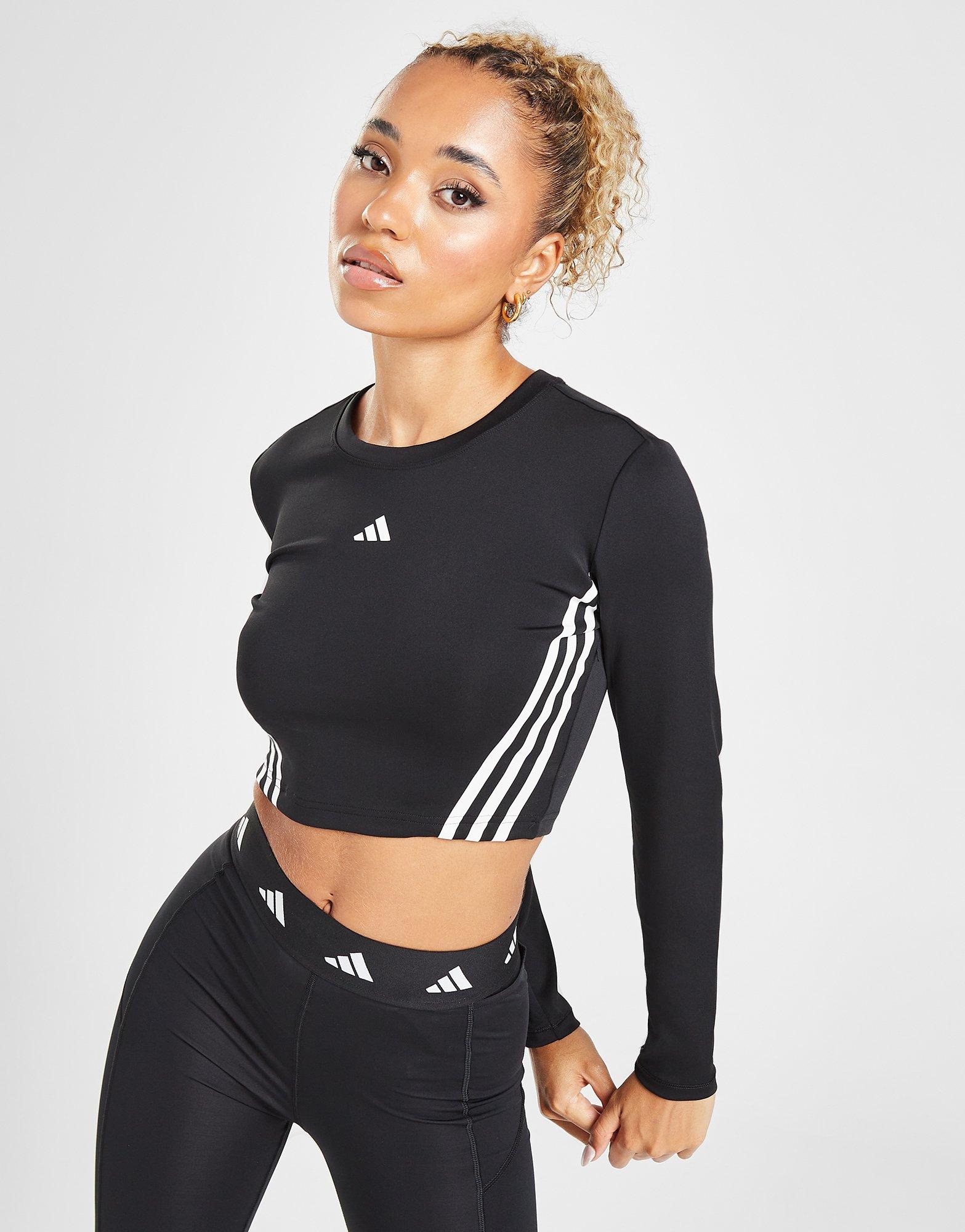 Adidas cropped outlet top black