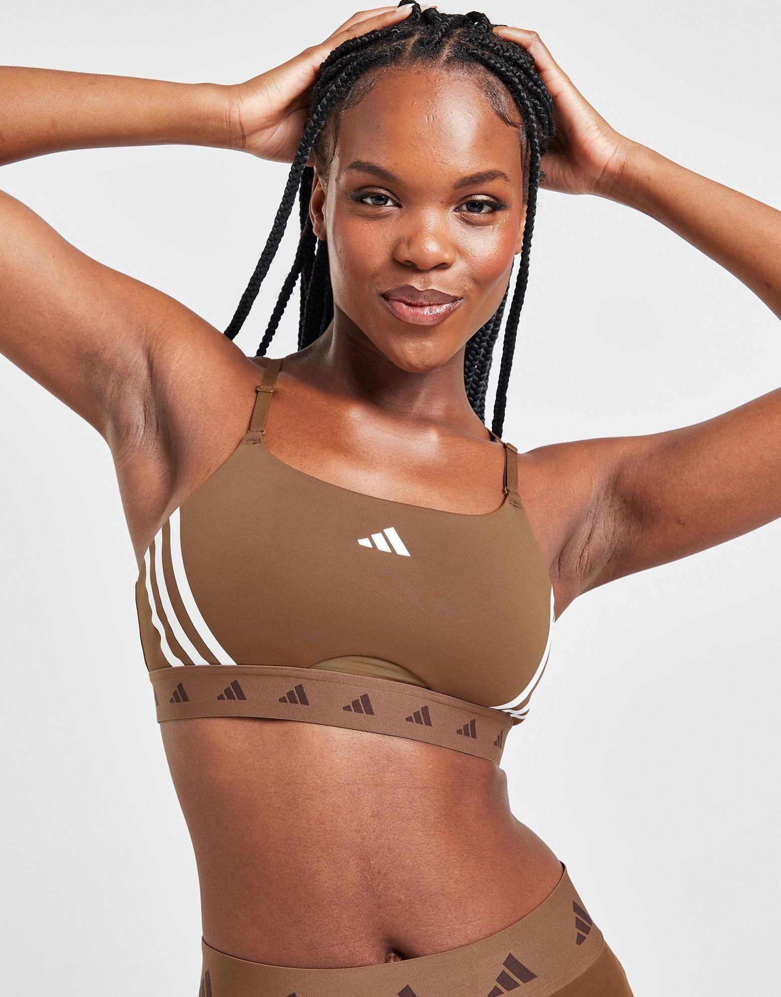 Brown adidas Training Aeroreact Hyperglam Sports Bra - JD Sports Global