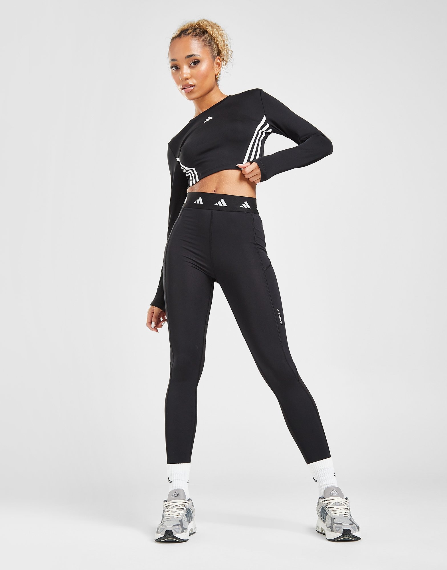 Black adidas Training Techfit Stash Pocket Tights - JD Sports Ireland