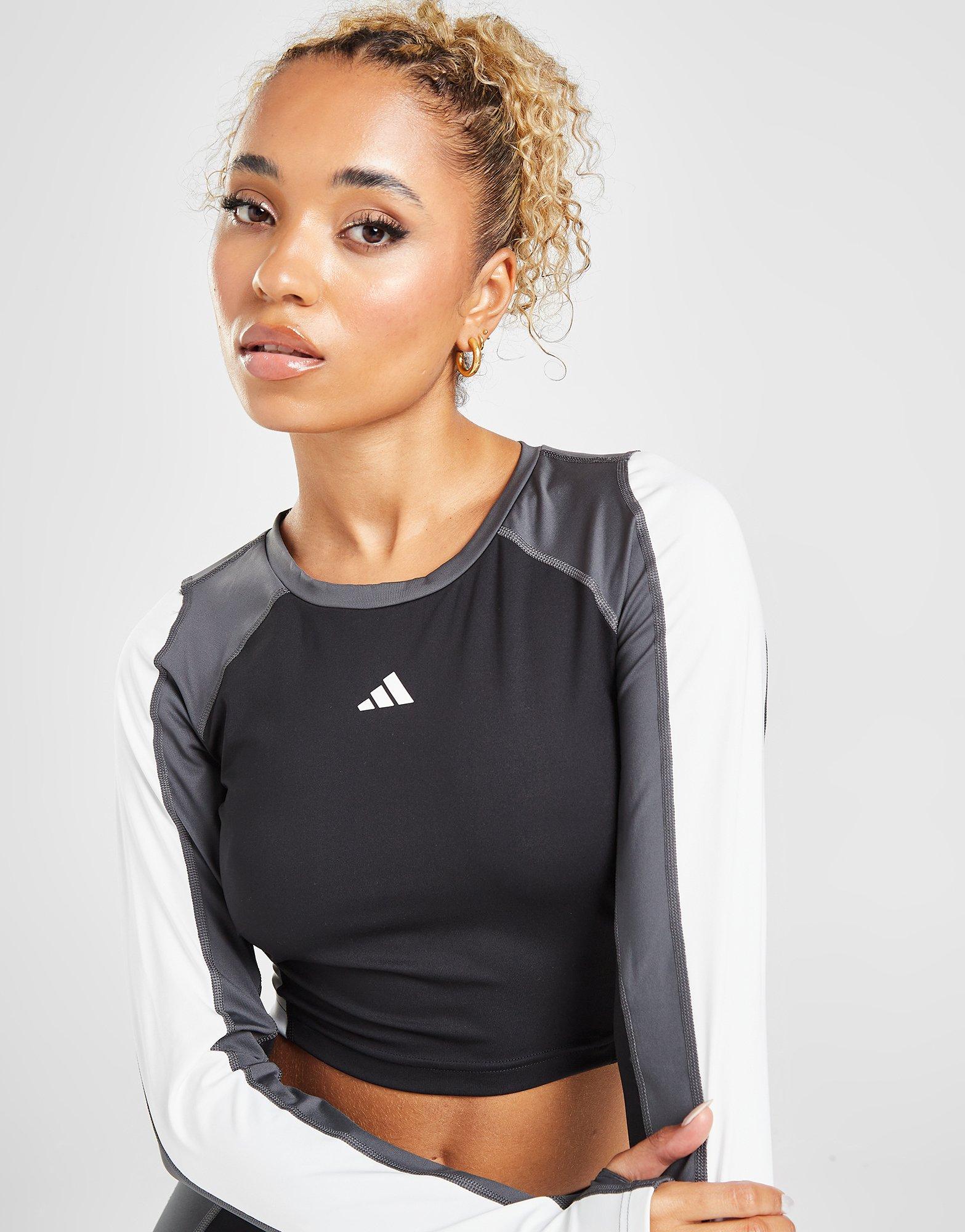 adidas Training Techfit Colour Block Long Sleeve Crop Top