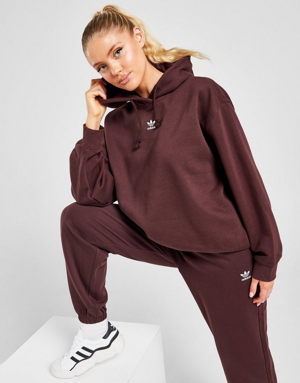 adidas Originals Retro Couture hoodie in brown and pink with
