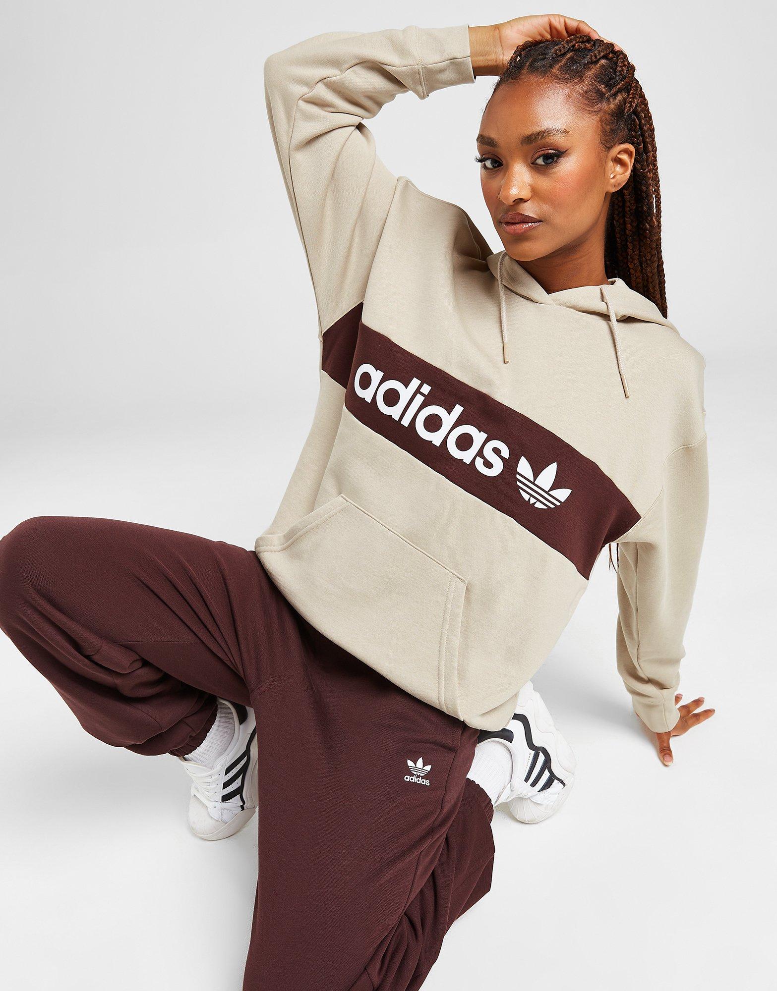 adidas Originals Sweat à Capuche Linear Femme Beige- JD Sports France