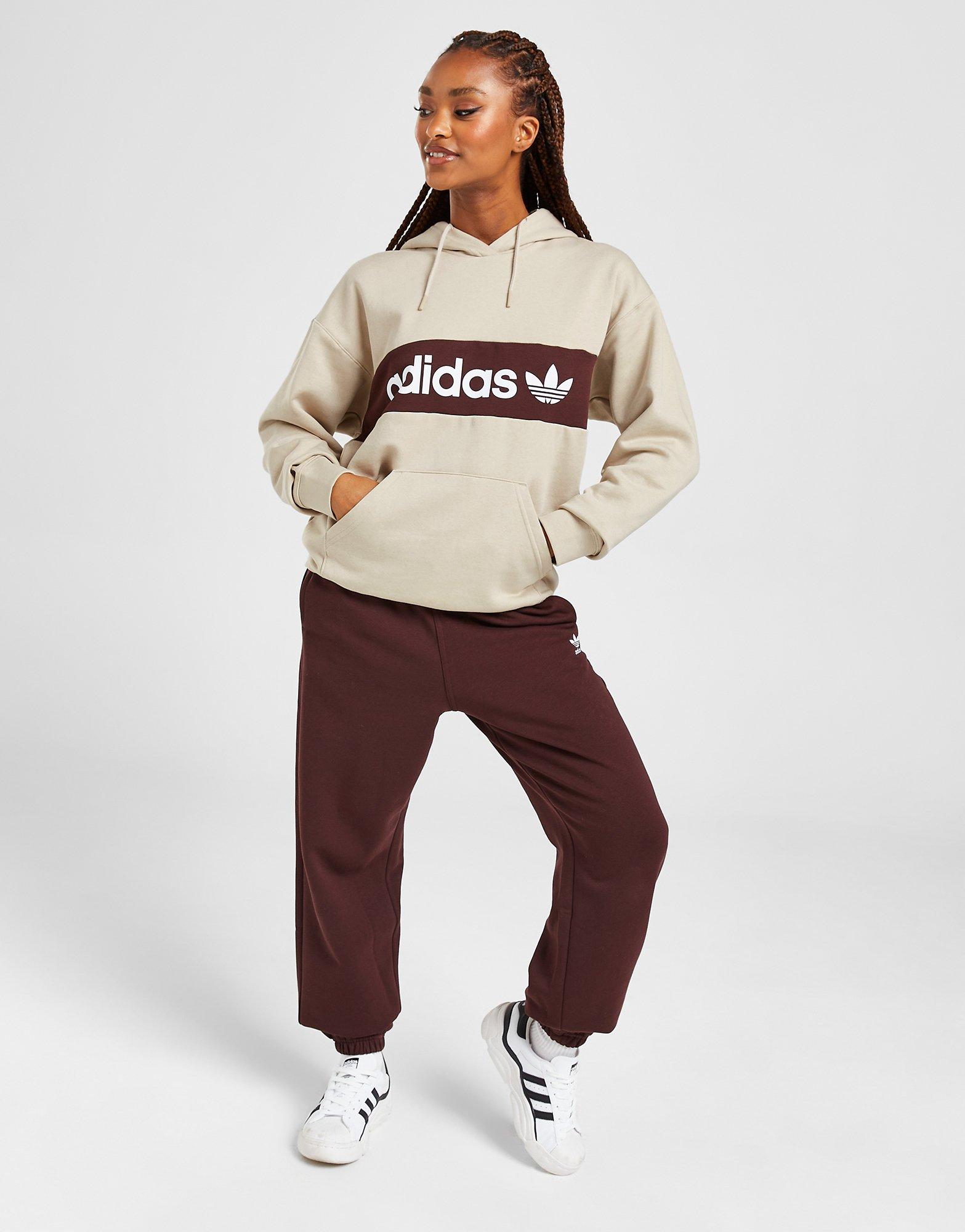 Brown adidas Originals Linear Hoodie - JD Sports Global