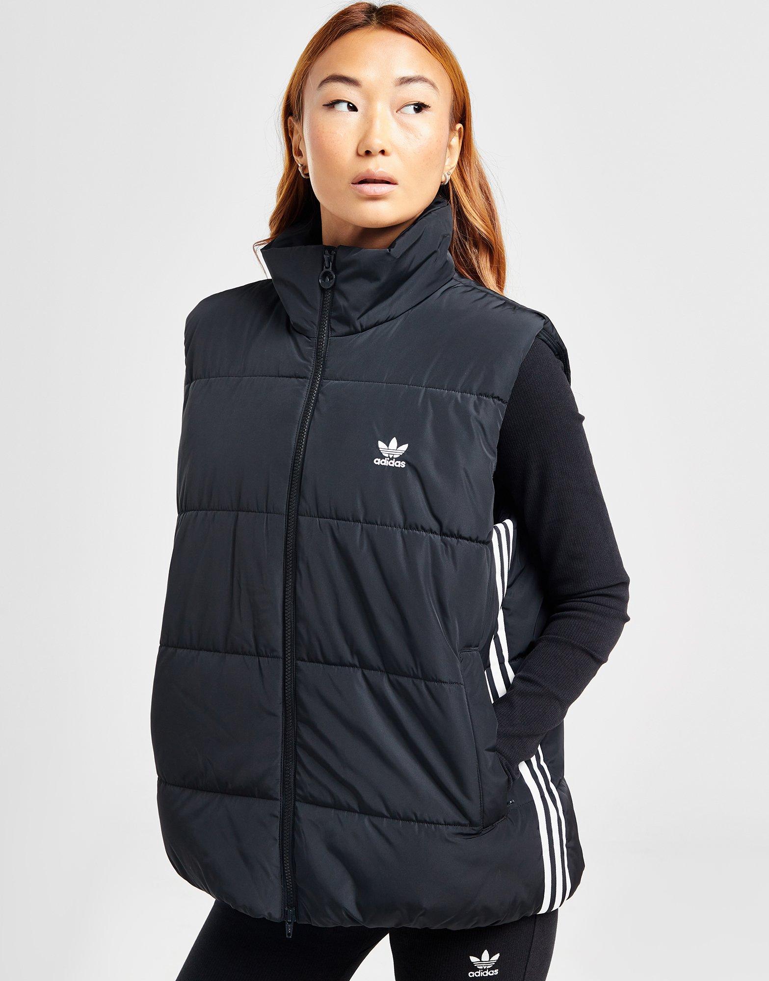 Black adidas Originals 3 Stripes Padded Gilet JD Sports UK