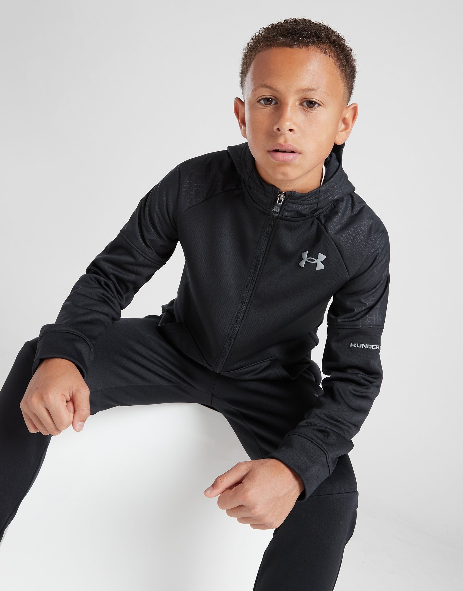 Black Under Armour Fleece Full Zip Hoodie Junior - JD Sports NZ