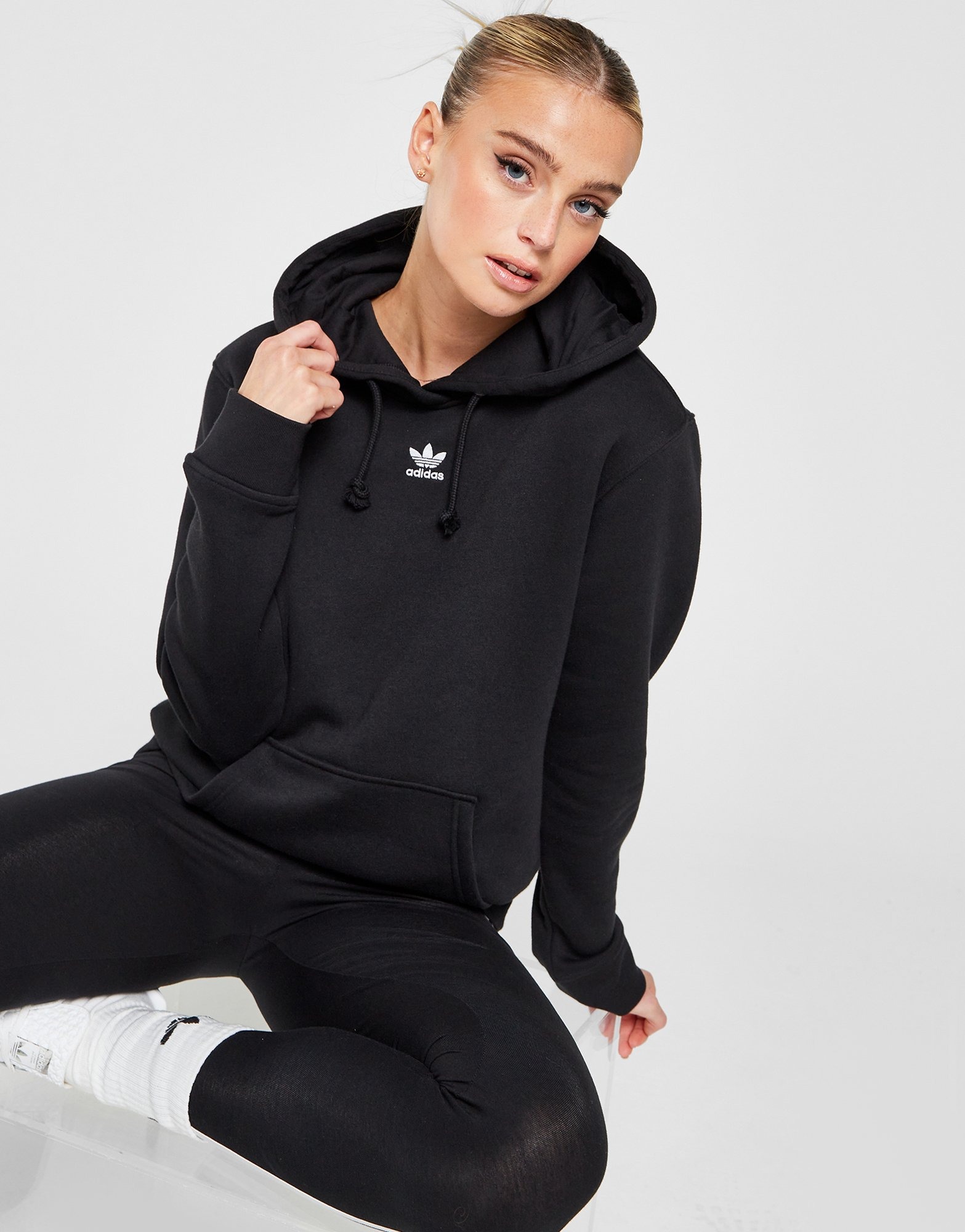 Black adidas Originals Essential Overhead Hoodie | JD Sports UK