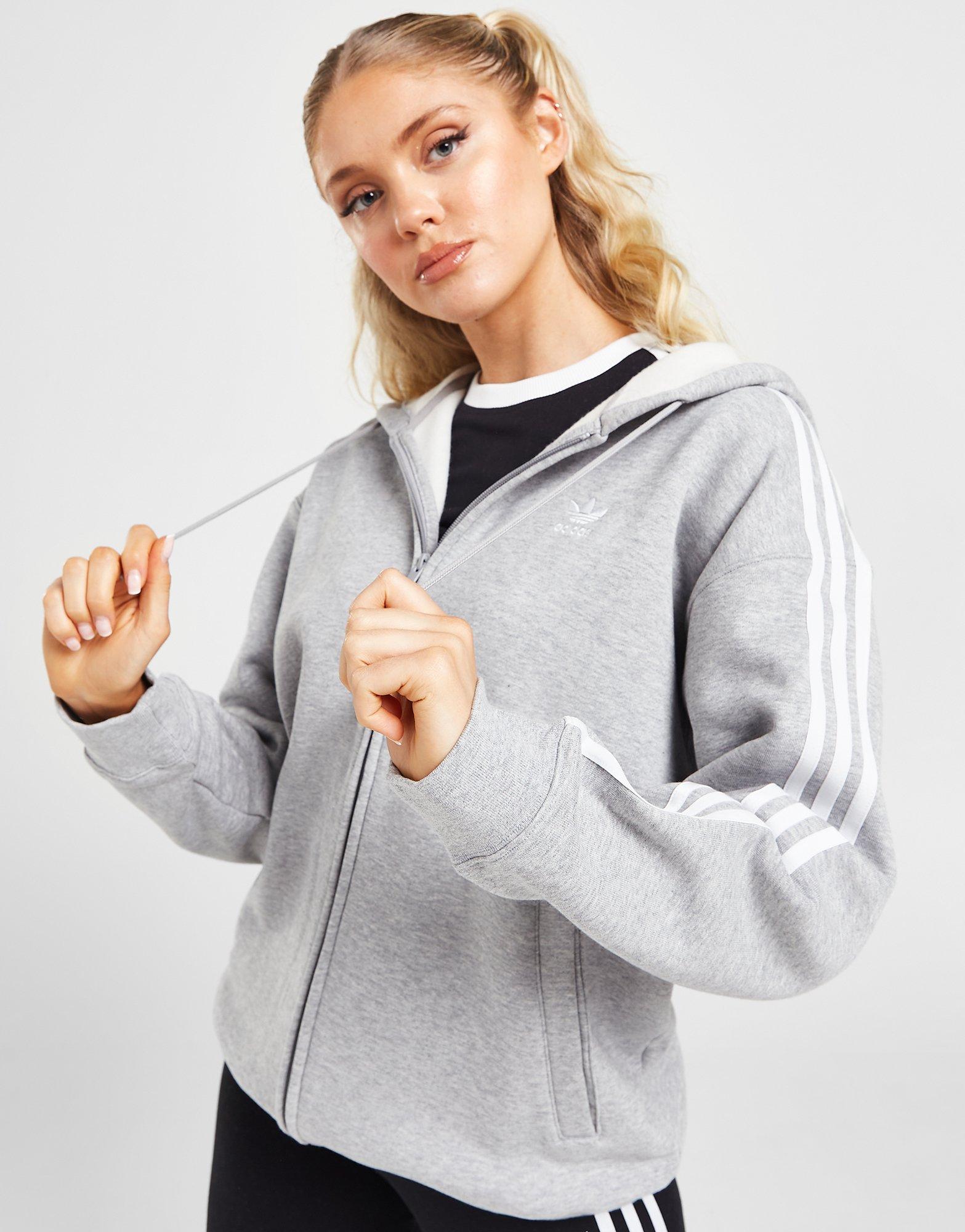 Adidas grey zip up hoodie hot sale